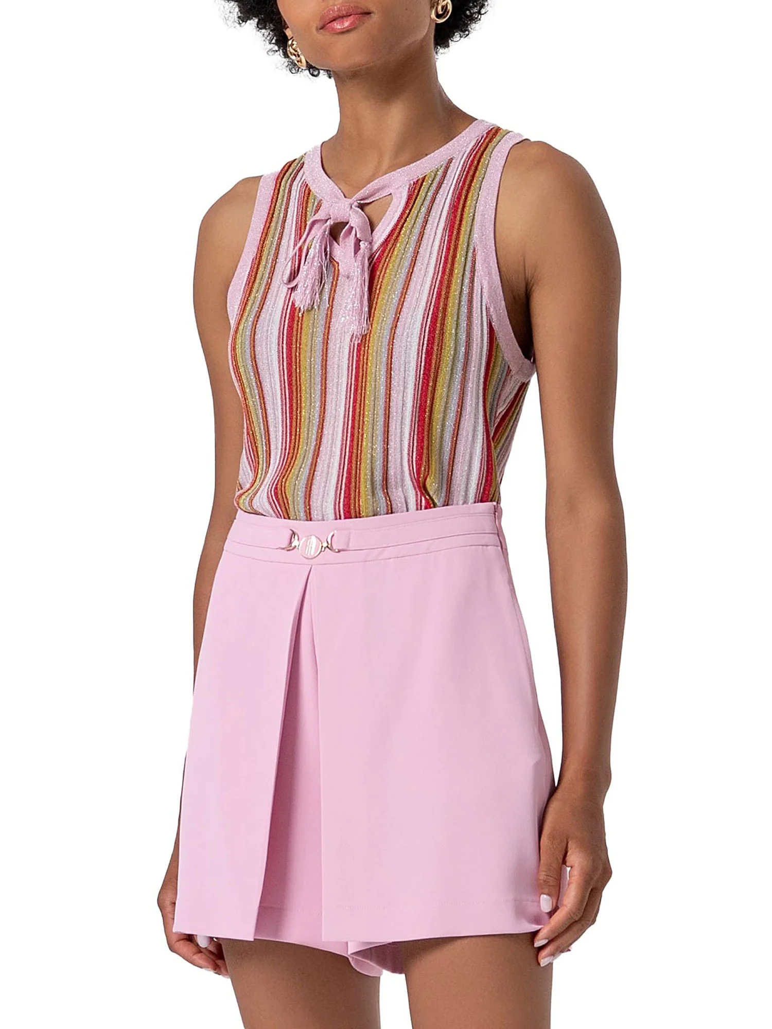 Shorts Fracomina Donna a pieghe rosa