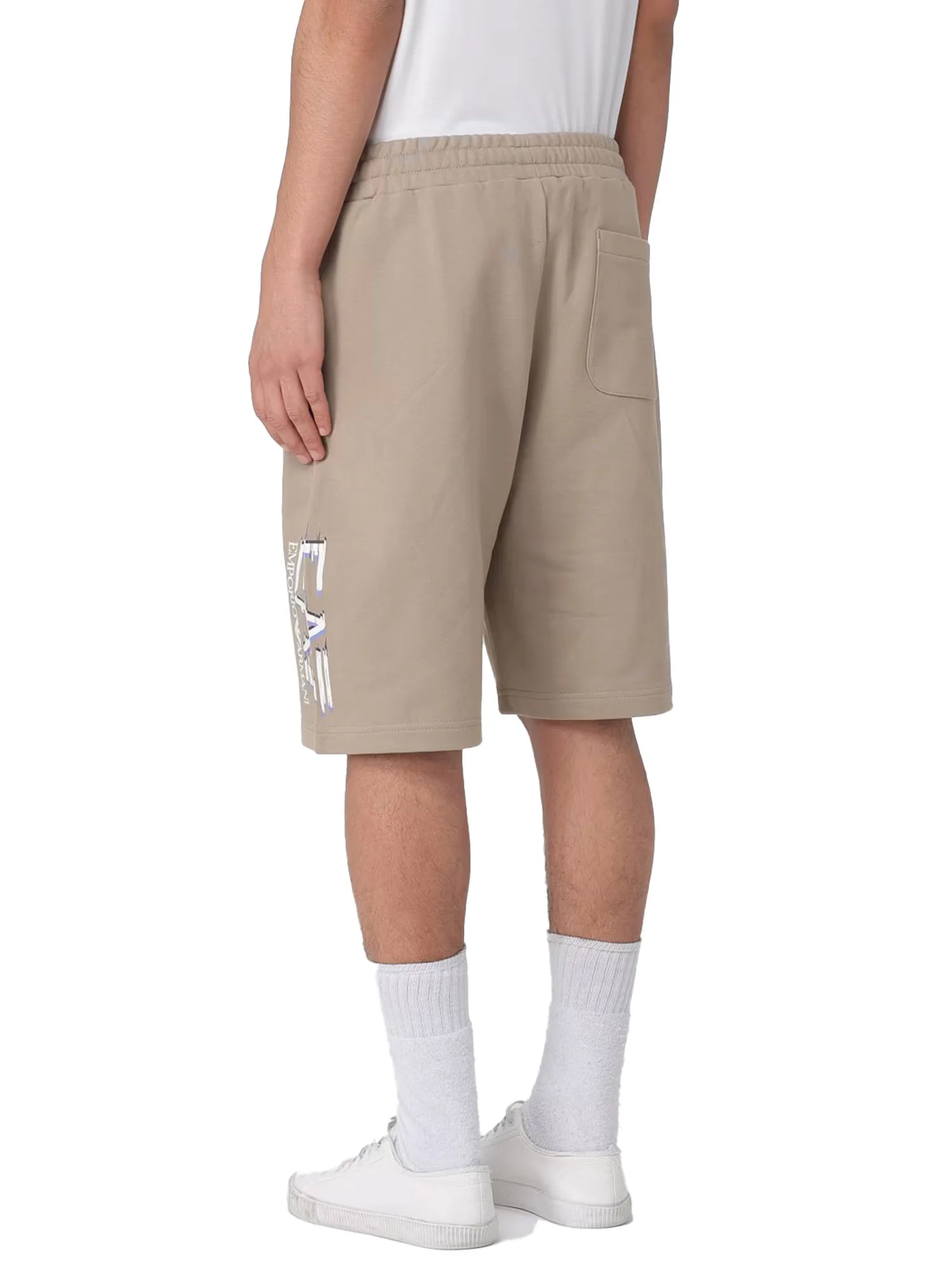 Short EA7 uomo Special logo beige - Image 2