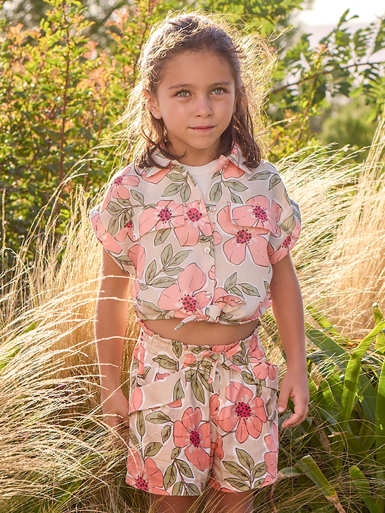 Shorts Mayoral Bambina stampato mandarino - Image 4