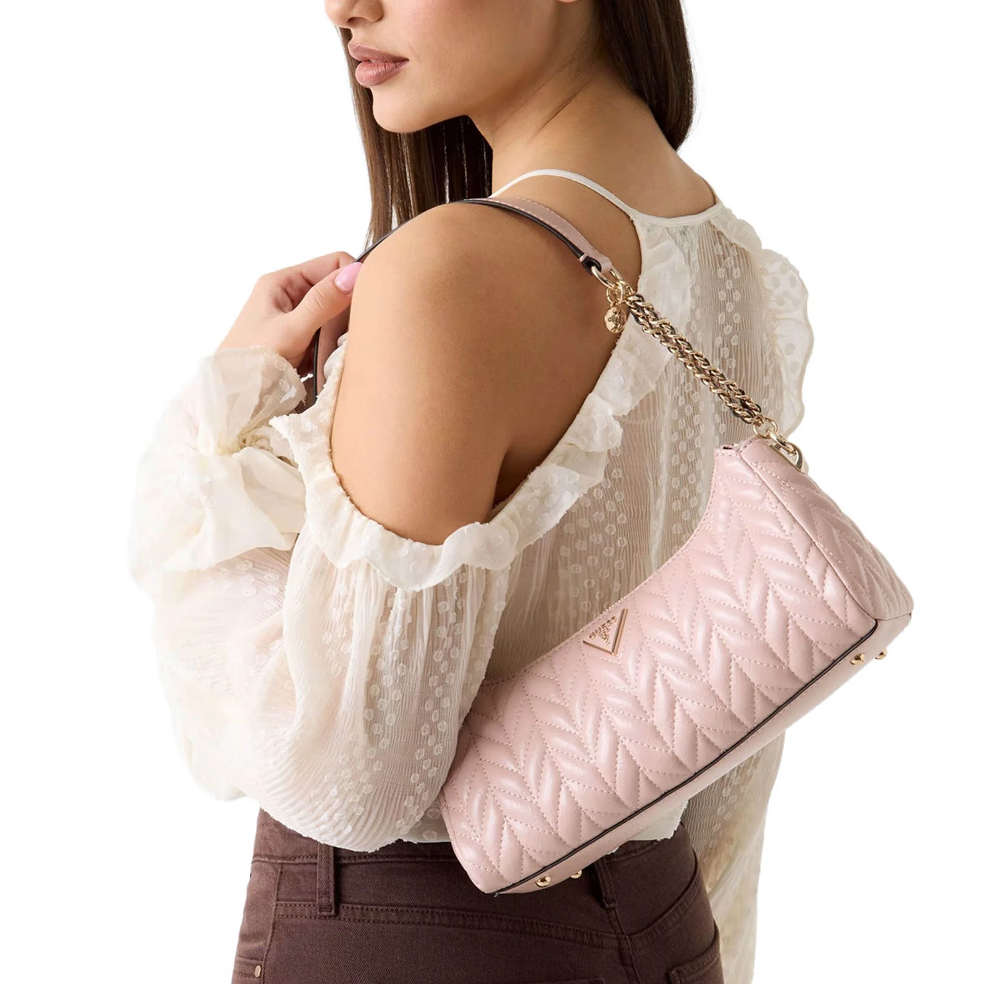 Borsa a spalla Guess donna Cheryl rosa - Image 5