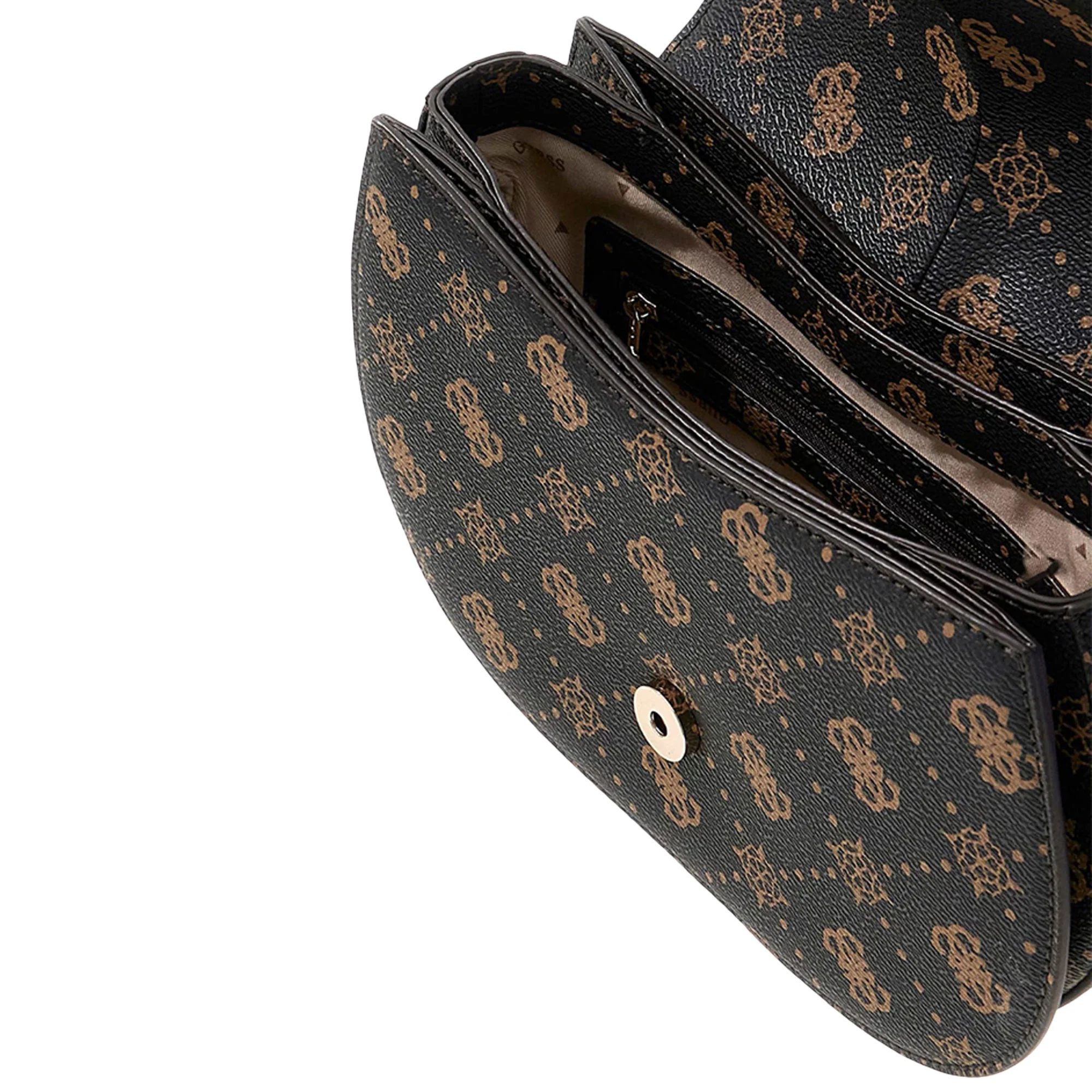 Borsa a spalla Guess donna Carrie logo Moka - Image 3
