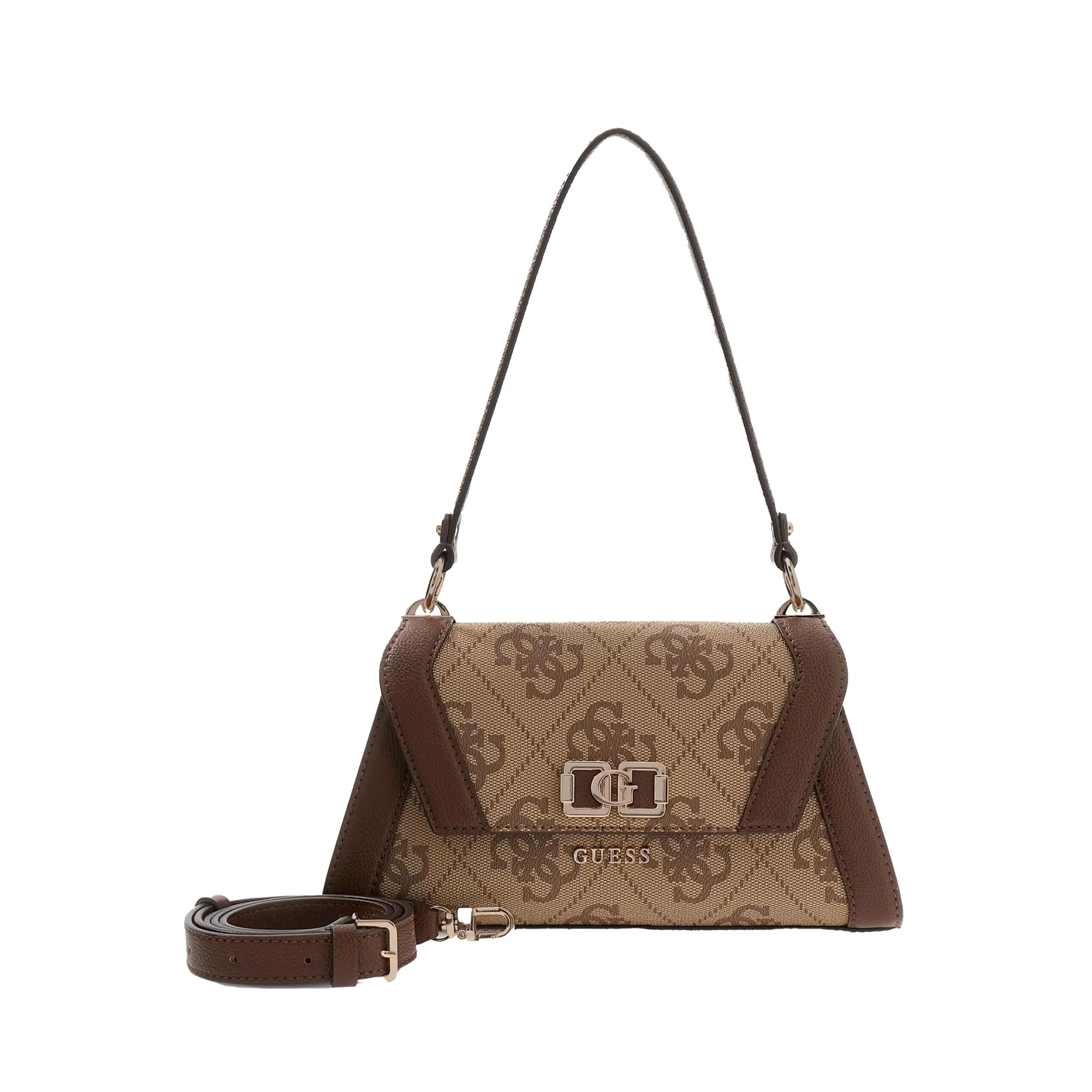 Borsa a spalla Guess donna Karnilla logo latte/moro