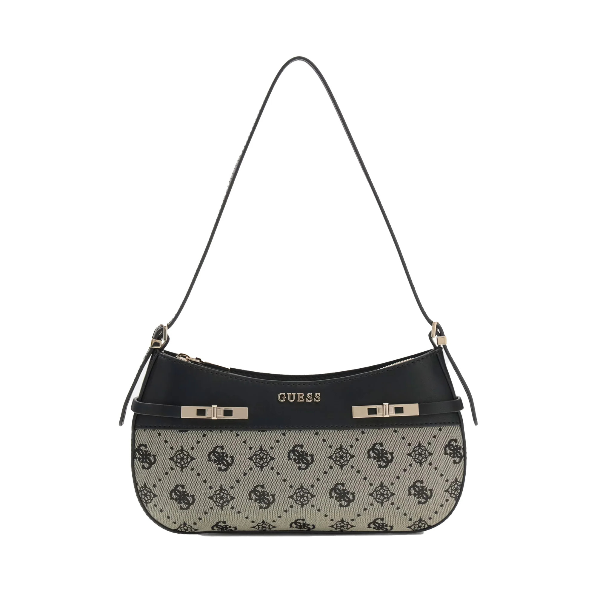Borsa a spalla Guess donna Melinda logo nero