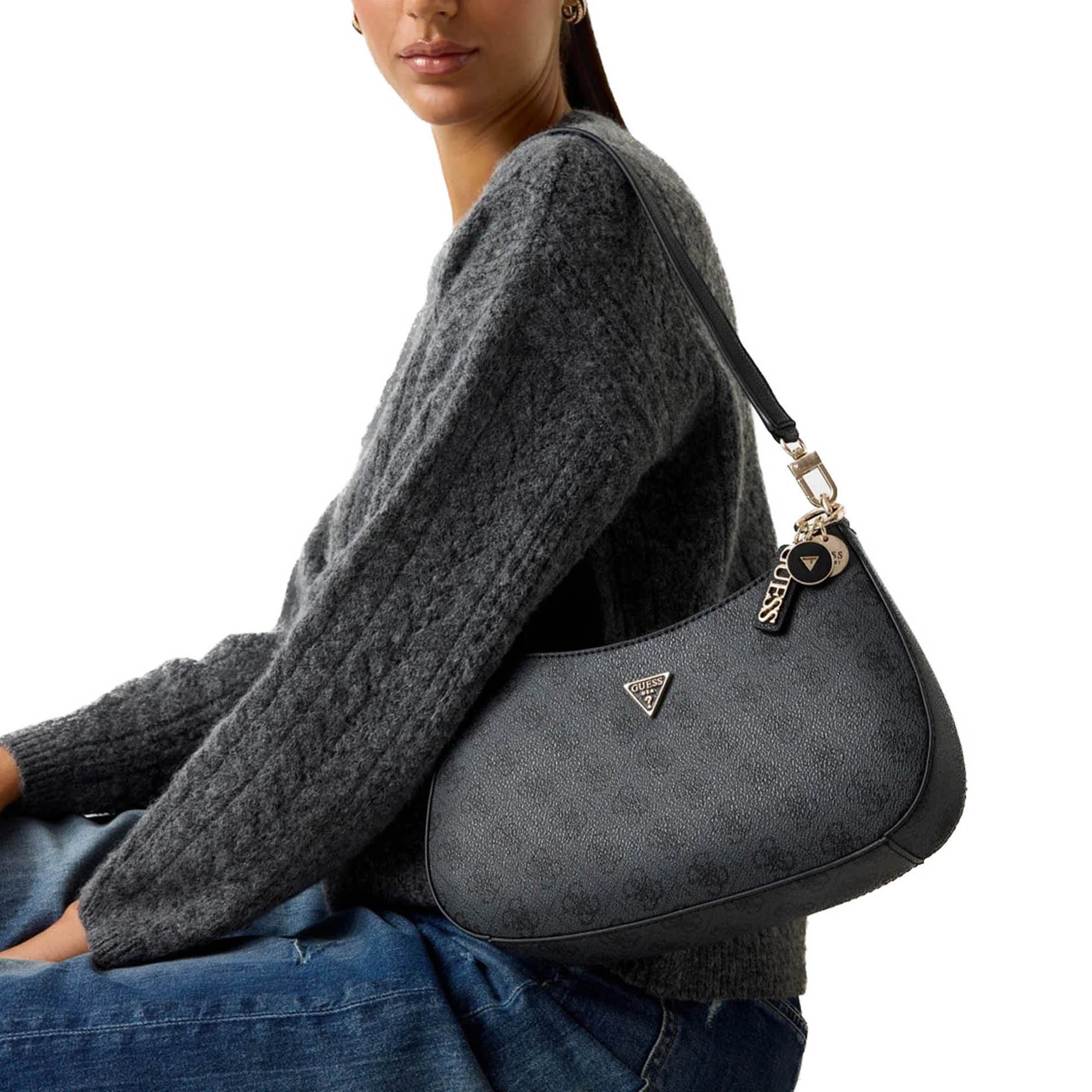 Borsa a spalla Guess donna Noelle II coal logo - Image 3