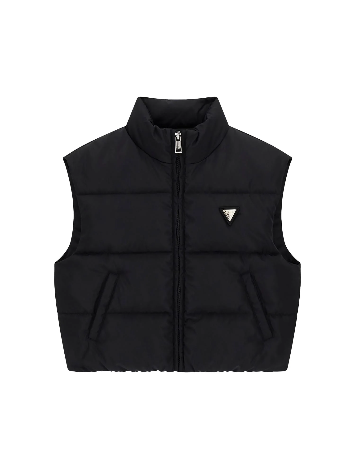 Smanicato Guess Bambina con zip e mini logo nero