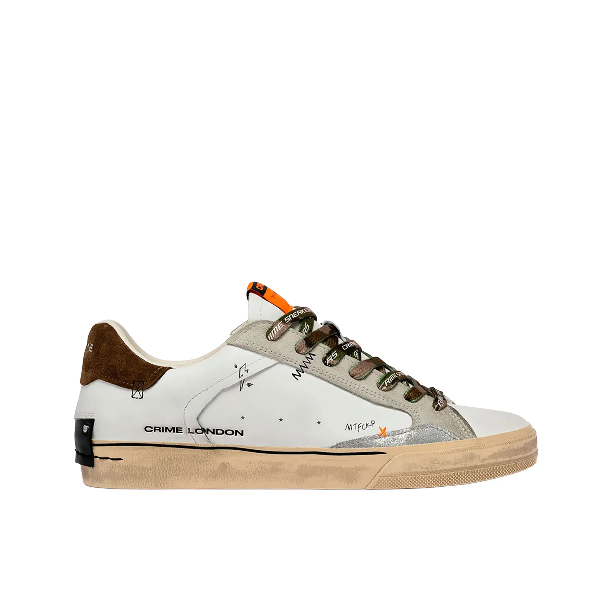 Sneakers Crime London uomo Distressed Deconstructed bianco