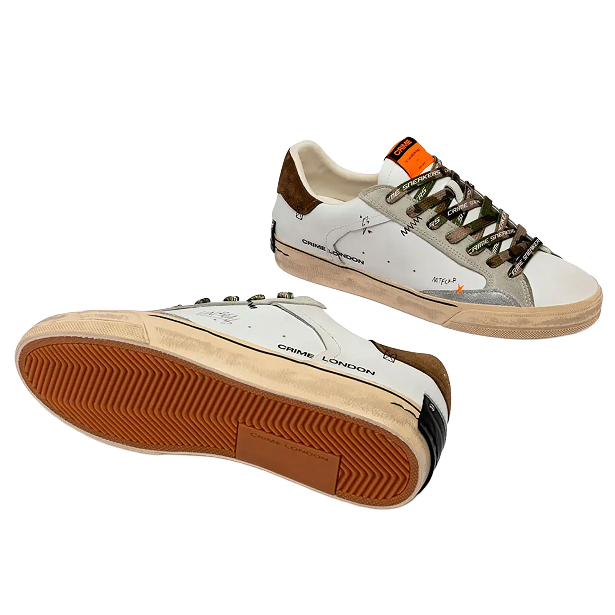 Sneakers Crime London uomo Distressed Deconstructed bianco - Image 4