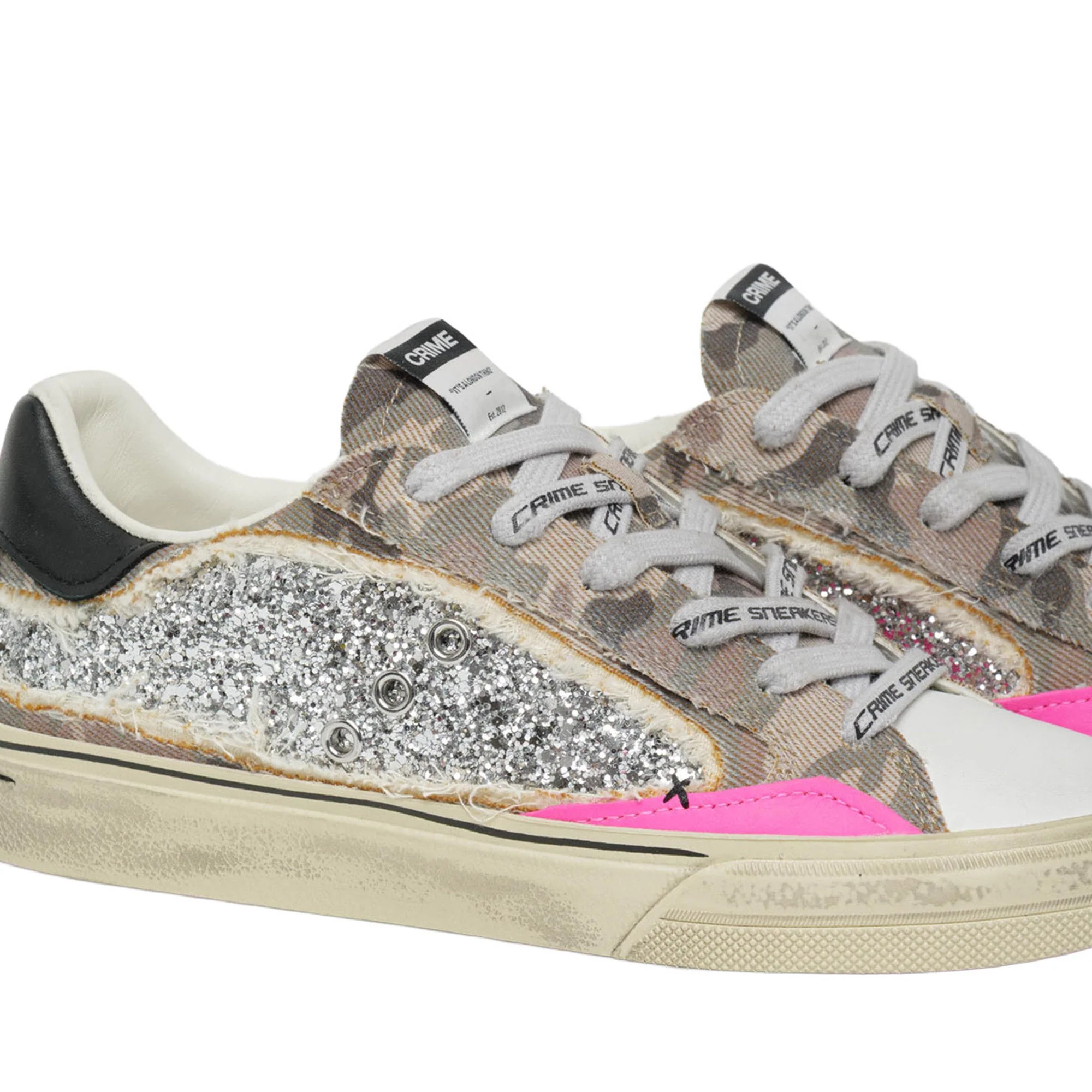Sneakers Crime London donna Distressed Deconstructed Camo Stardust multicolor - Image 4