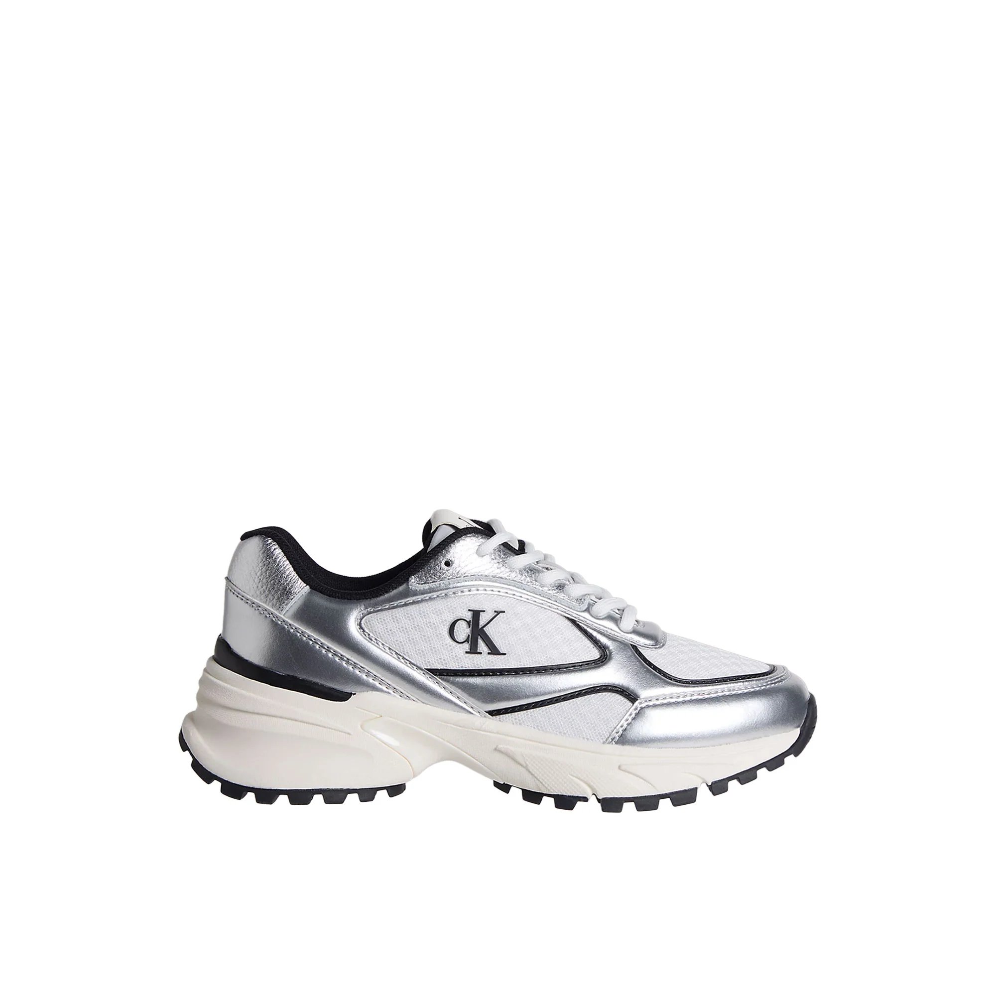 Sneakers Calvin Klein donna Hike Runner Lace Up argento/nero/bianco