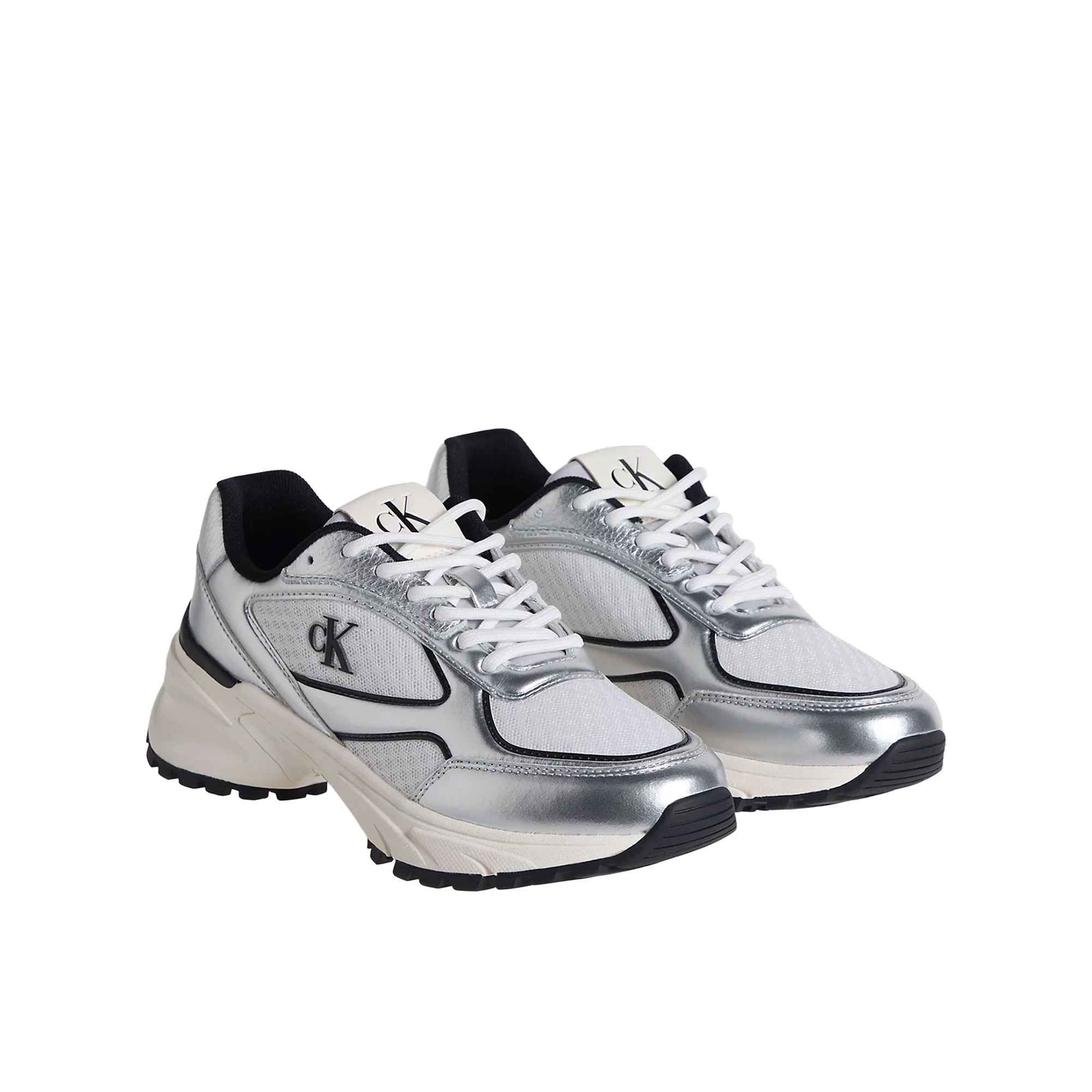 Sneakers Calvin Klein donna Hike Runner Lace Up argento/nero/bianco - Image 2