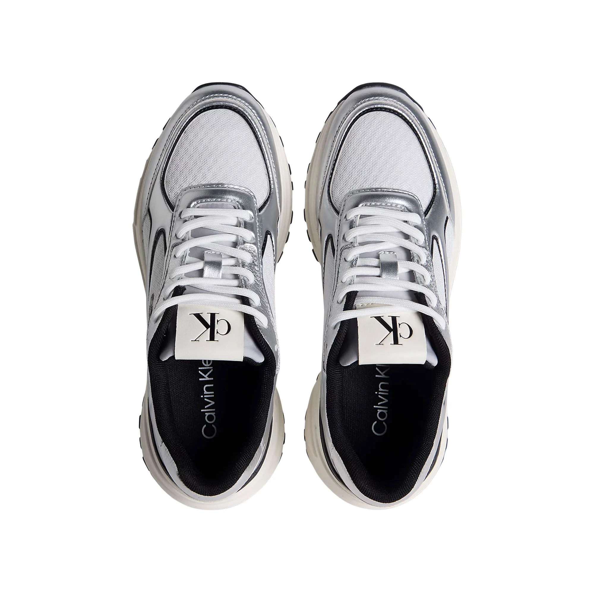 Sneakers Calvin Klein donna Hike Runner Lace Up argento/nero/bianco - Image 3