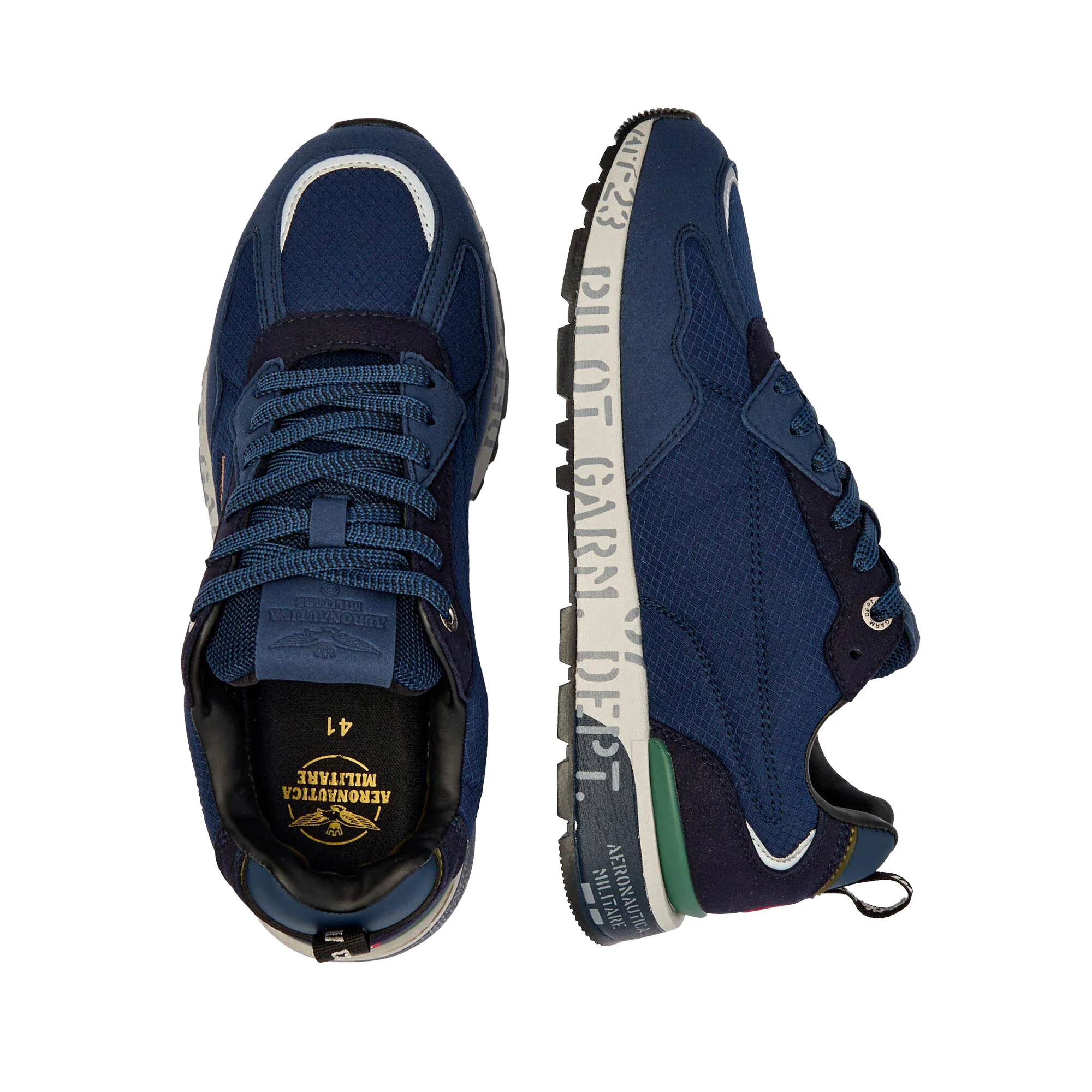 Sneakers Aeronautica Militare uomo nylon logo laterale blu - Image 3