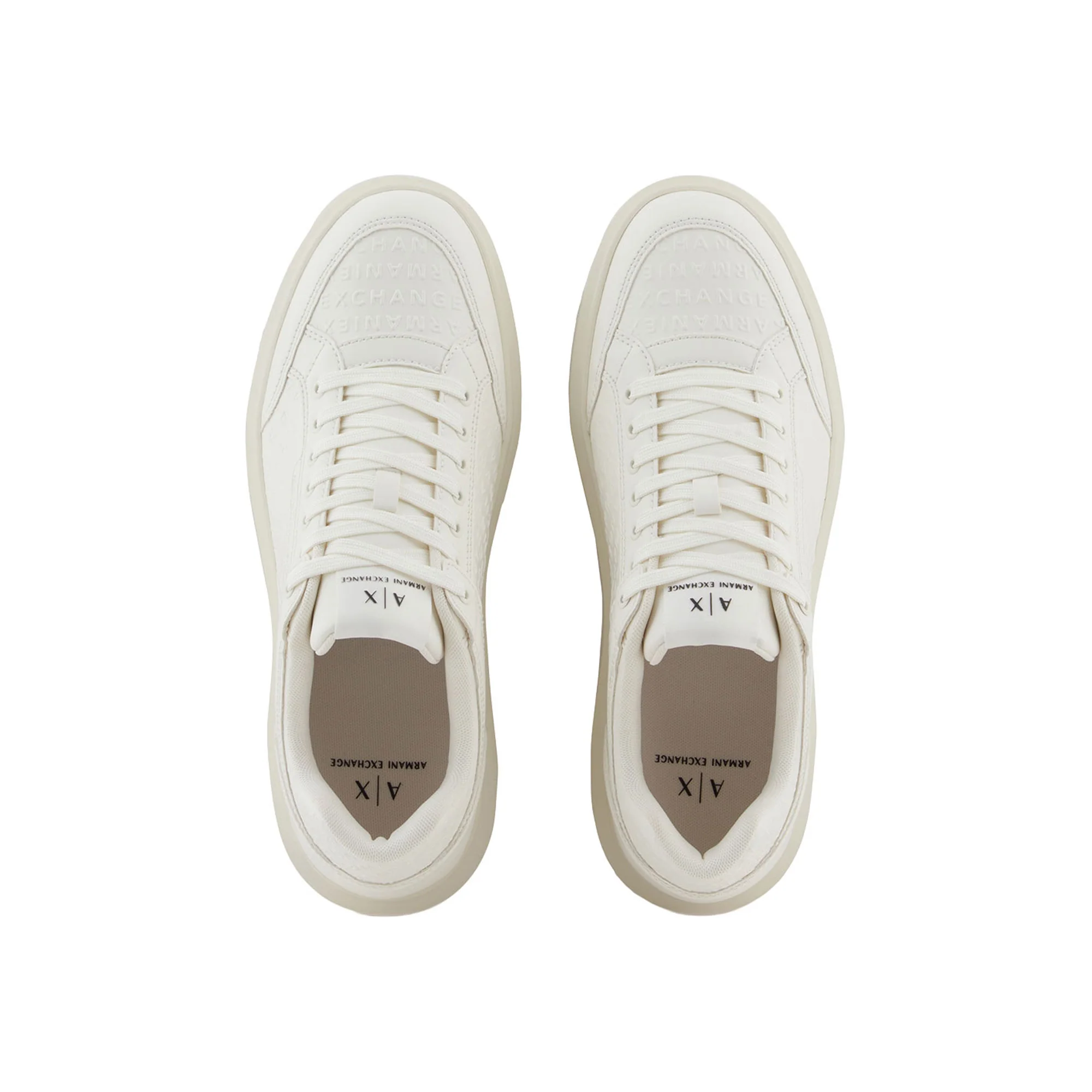 Sneakers Armani Exchange uomo logo allover panna - Image 4