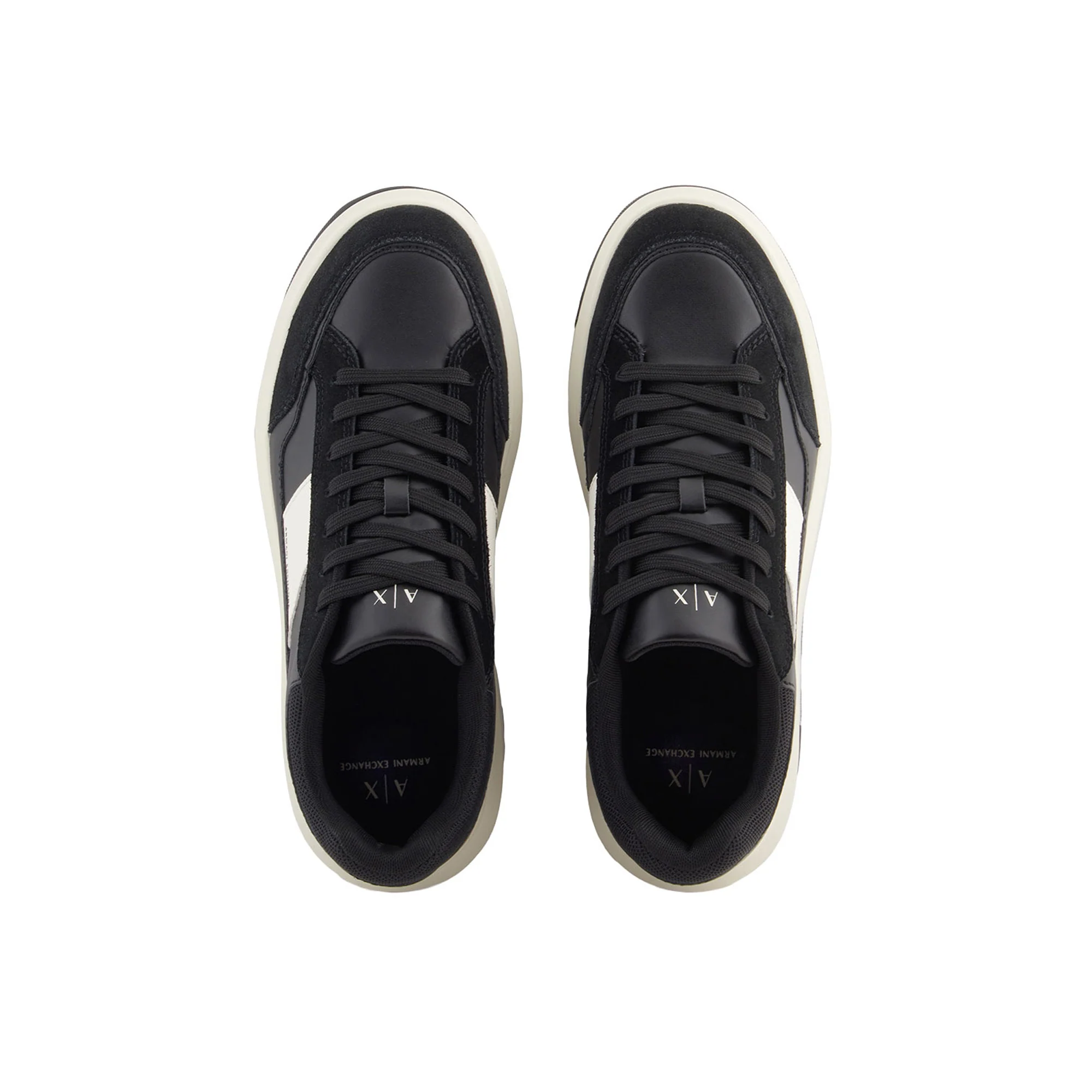 Sneakers Armani Exchange uomo con inserti a contrasto mesh nero/panna - Image 3