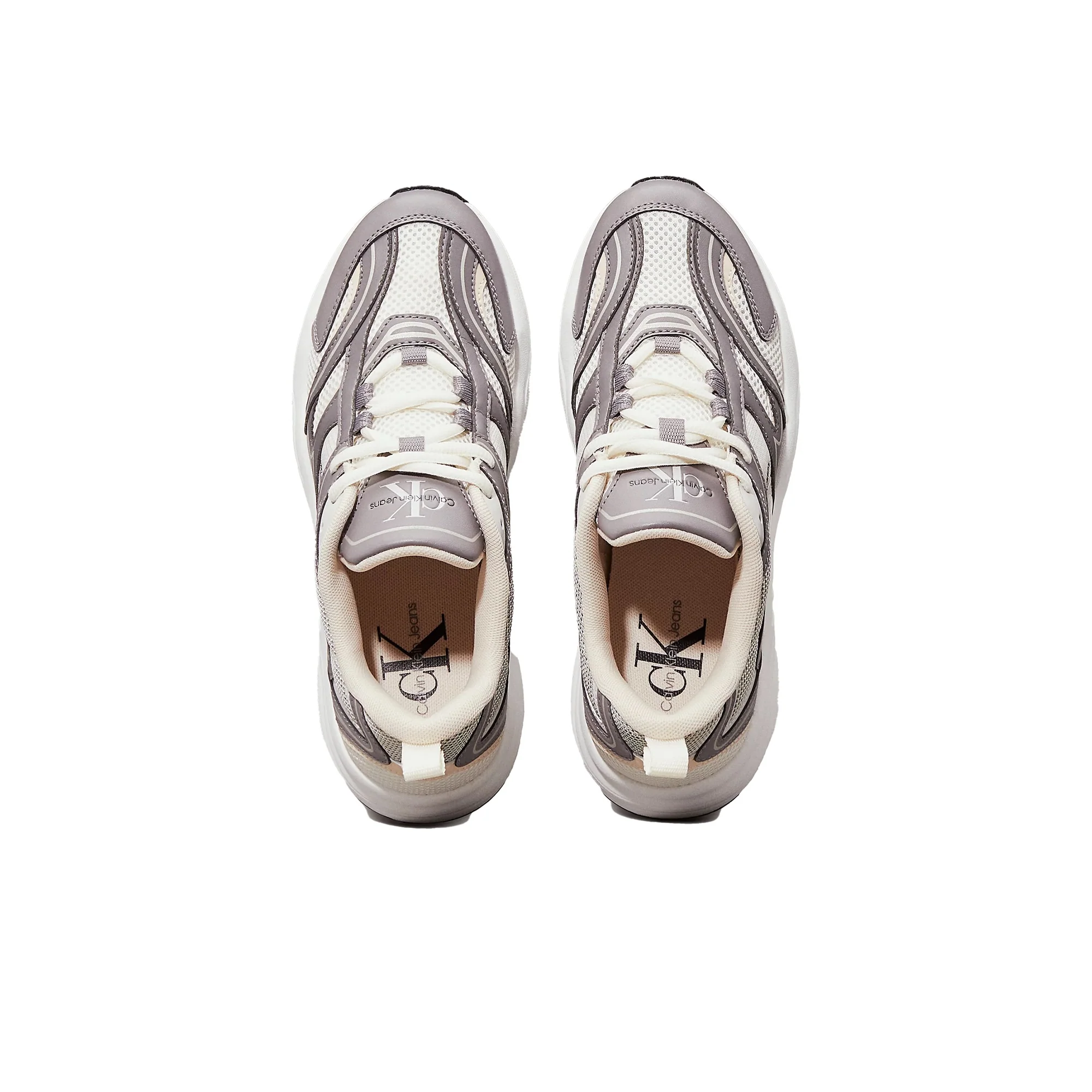 Sneaker retrò tennis mesh grigio/bianco - Image 5