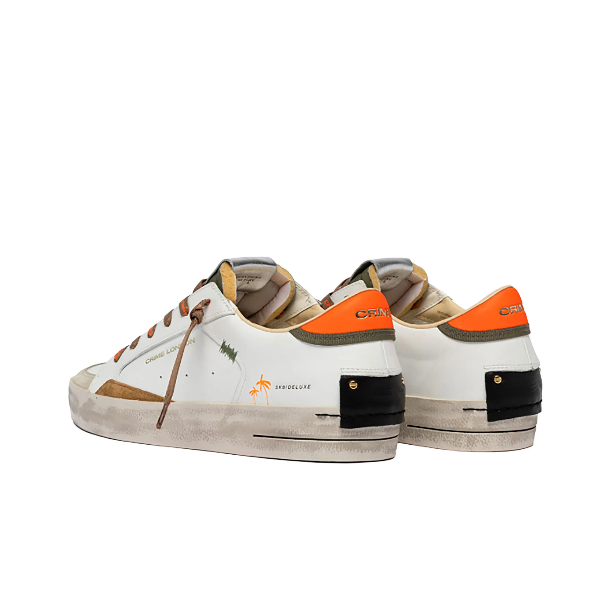 Sneakers Crime London uomo SK8 Deluxe Amber Tangerine bianco - Image 3