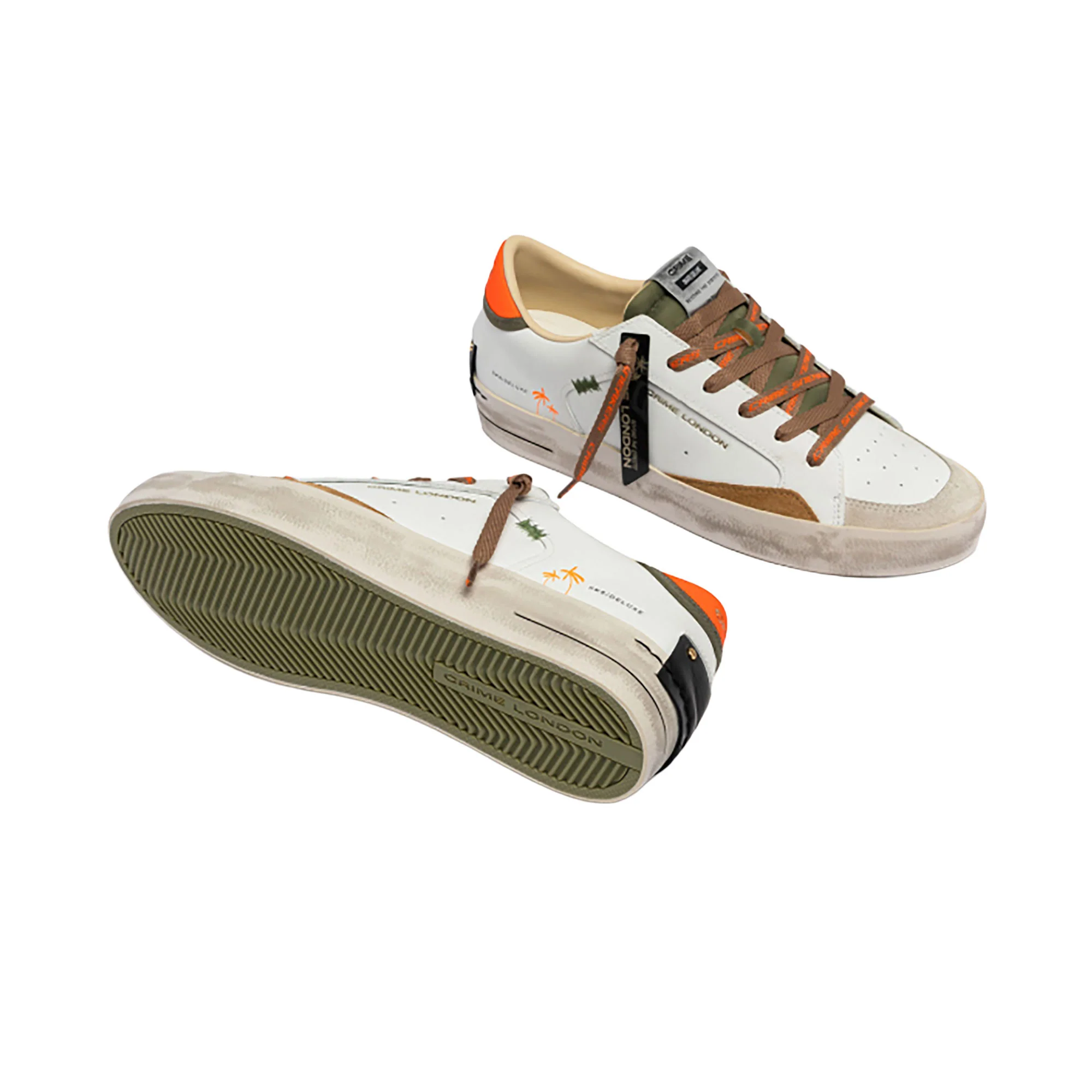 Sneakers Crime London uomo SK8 Deluxe Amber Tangerine bianco - Image 4