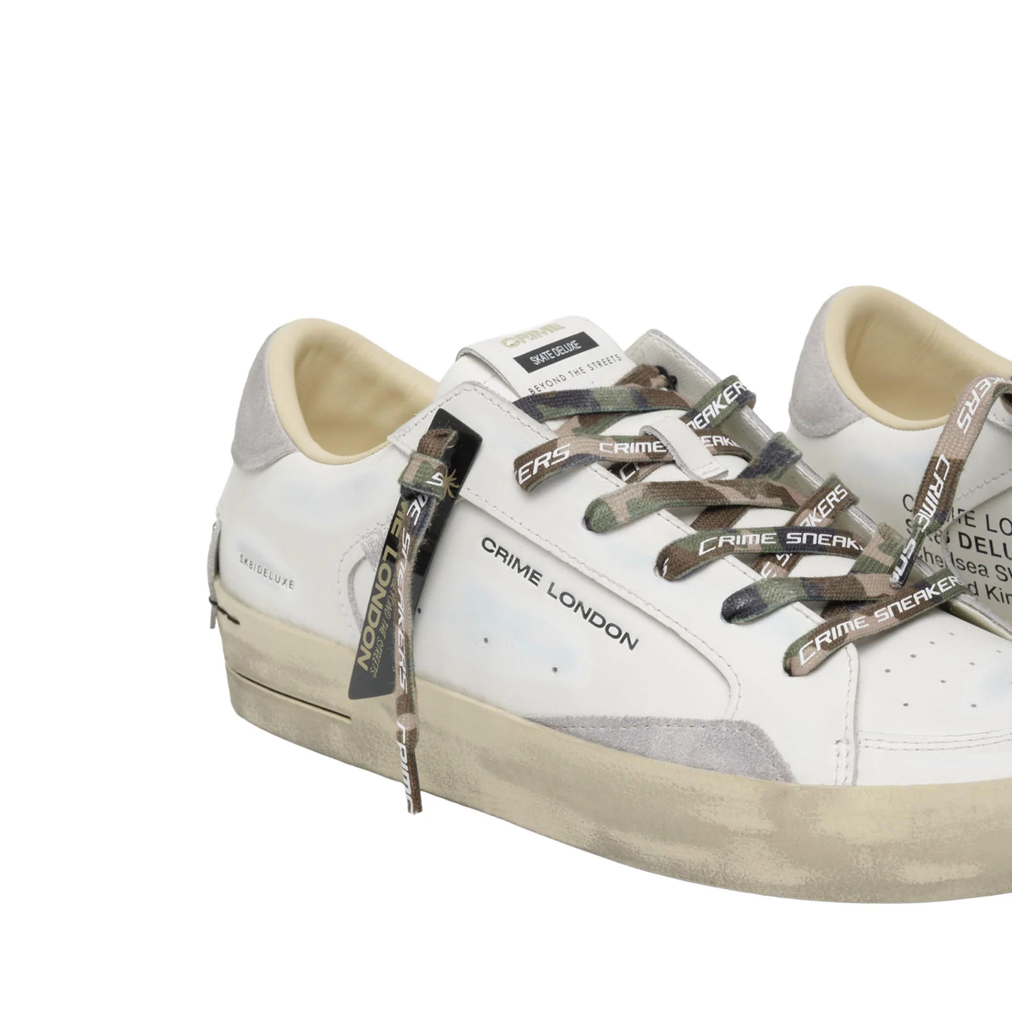 Sneakers Crime London uomo SK8 Deluxe bianco - Image 4