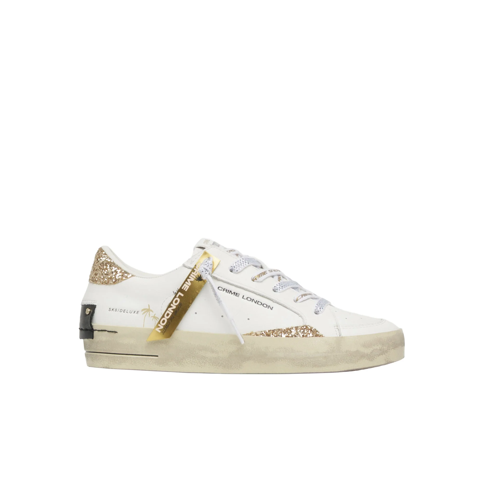 Sneakers Crime London donna SK8 Deluxe Tequila night bianco