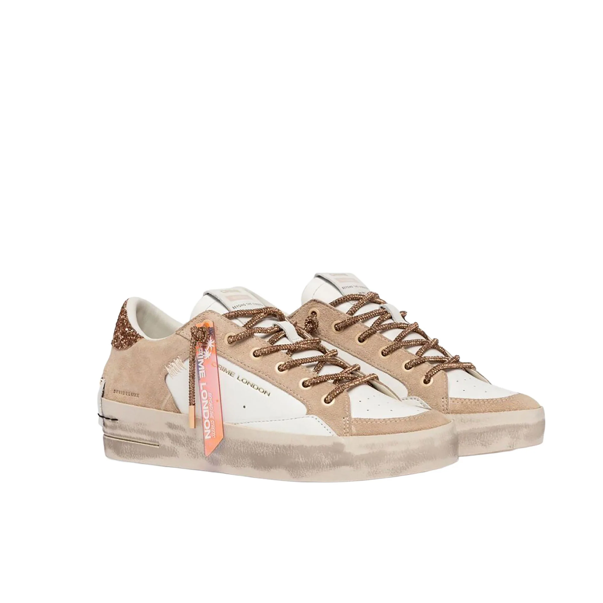 Sneakers Crime London donna SK8 Deluxe Wedge champagne dust beige - Image 2