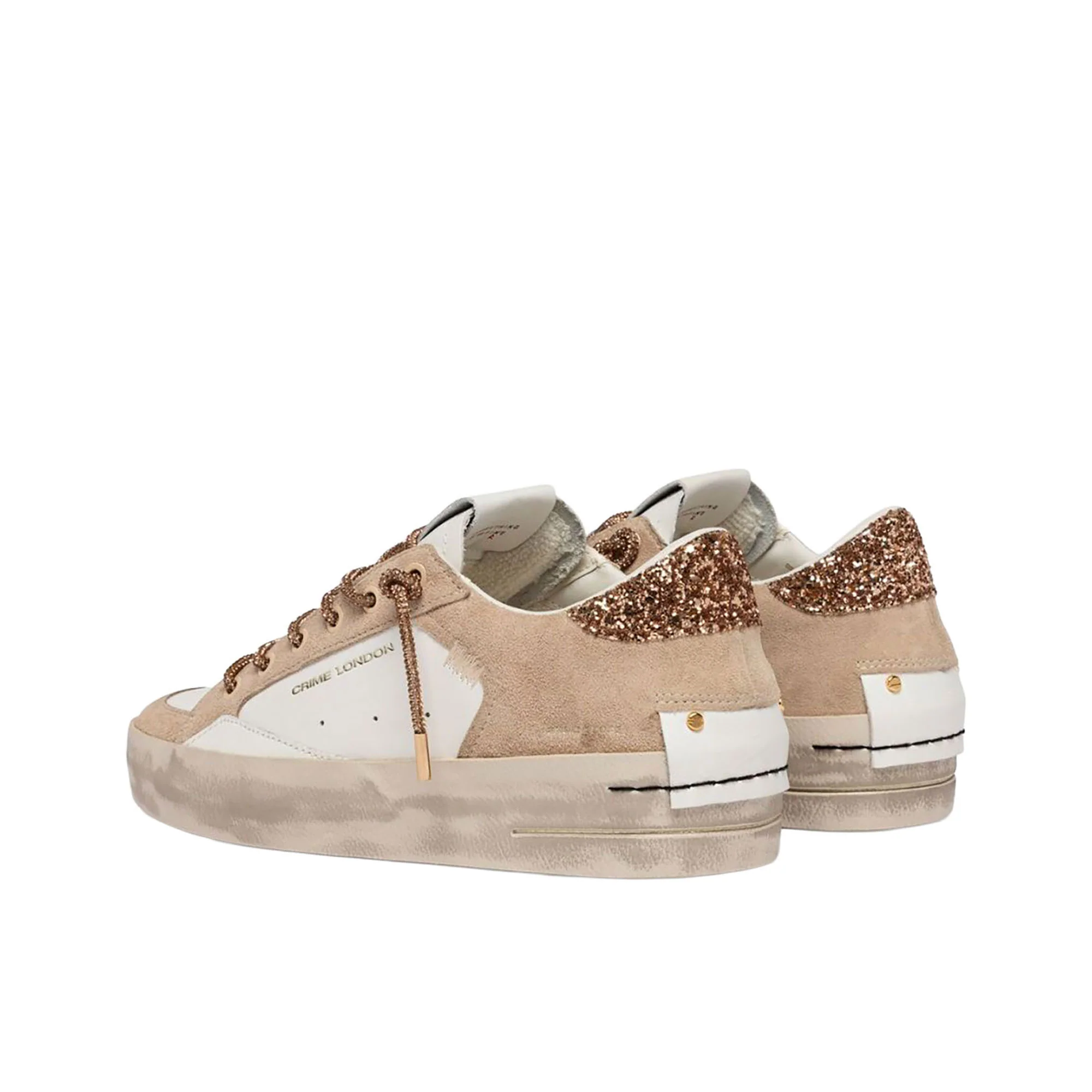 Sneakers Crime London donna SK8 Deluxe Wedge champagne dust beige - Image 3