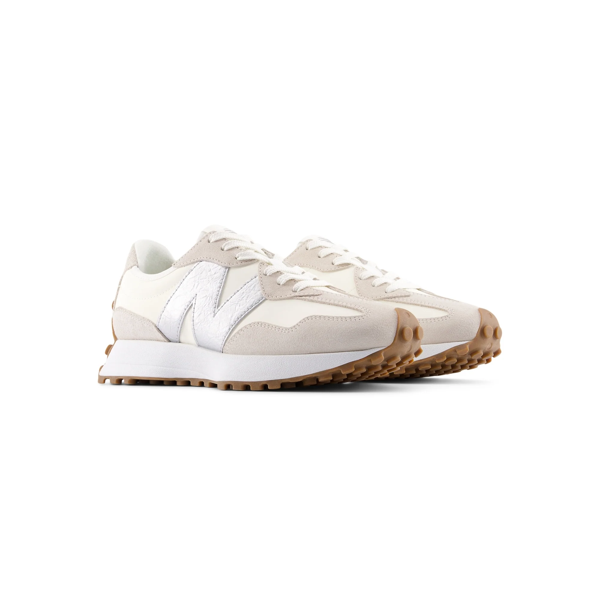 Sneakers New Balance W327 suede/leather angora/argento - Image 3
