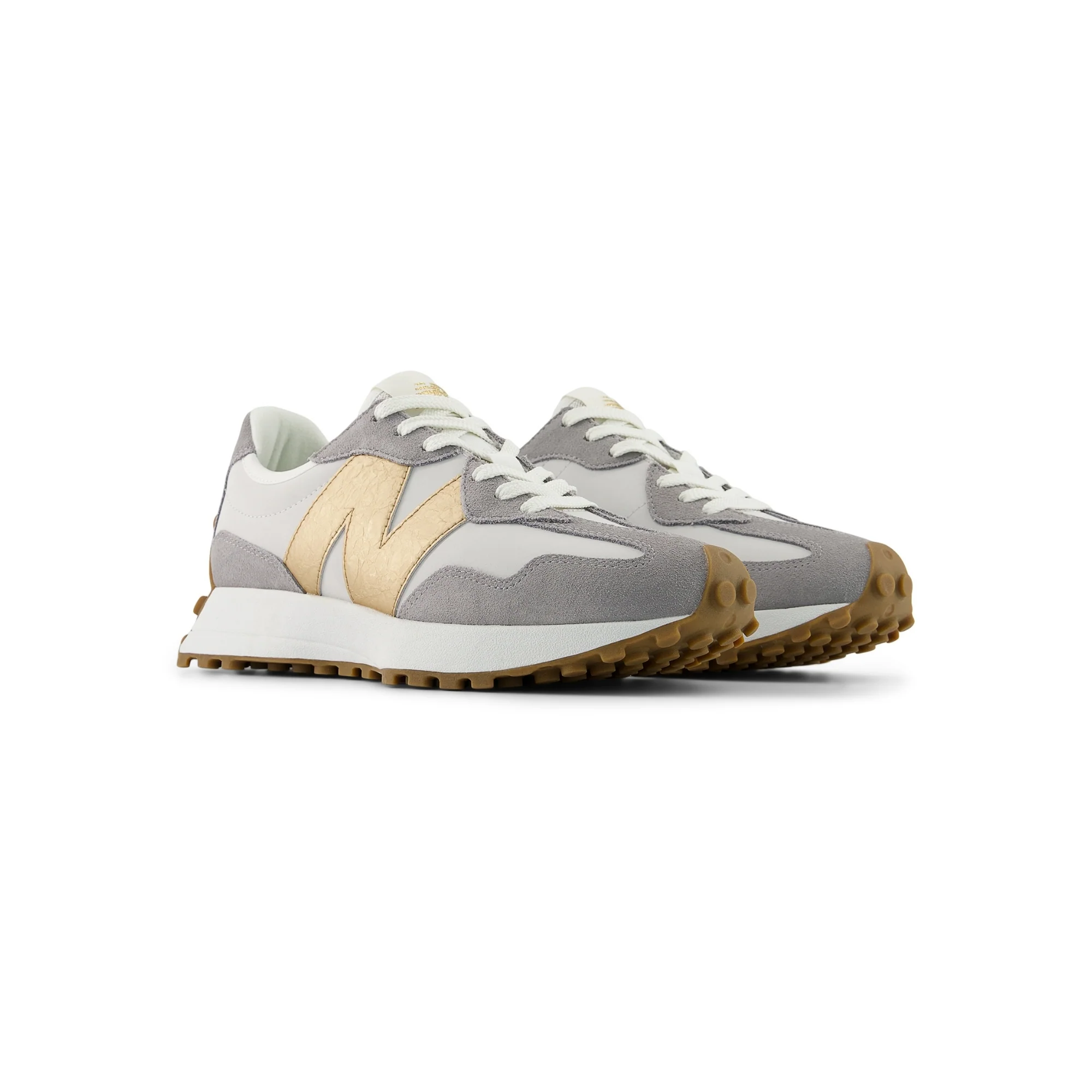 Sneakers New Balance W327240 donna suede/leather grigio/oro - Image 4