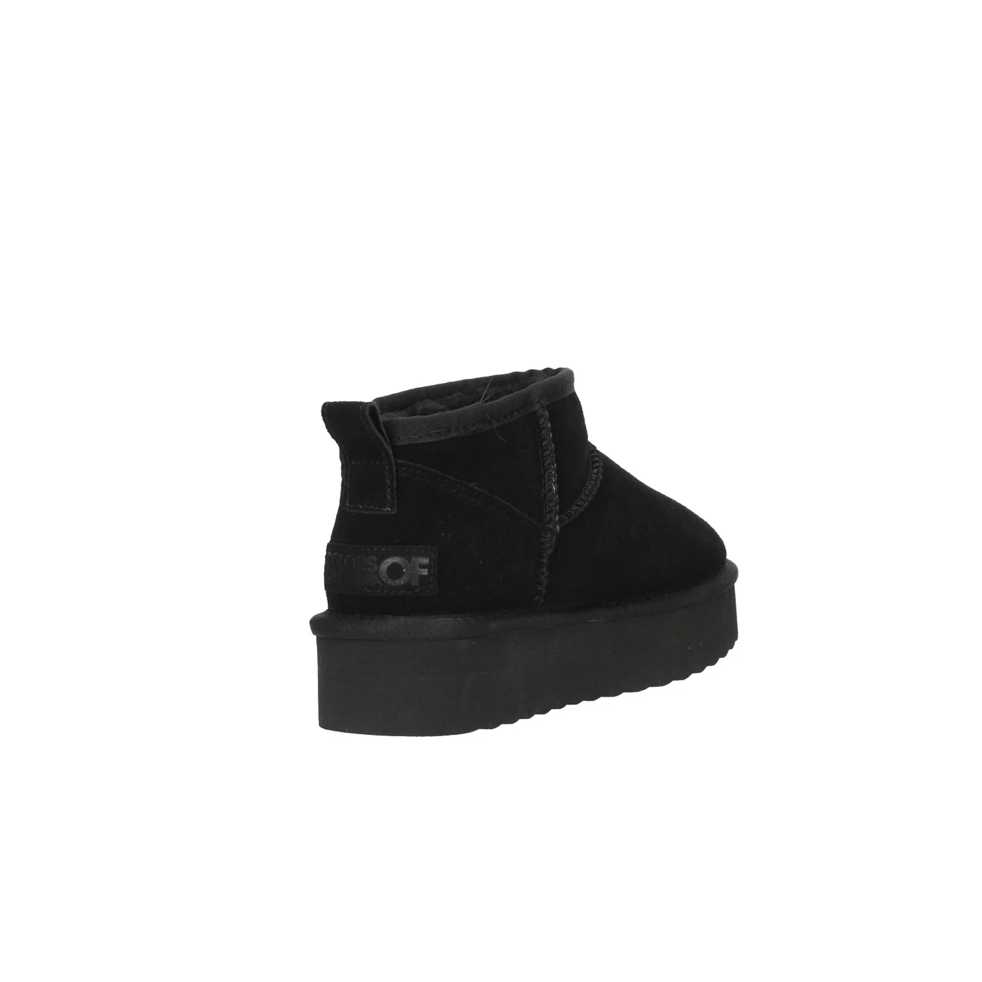 Stivaletto platform suede con fodera in lana nero - Image 3