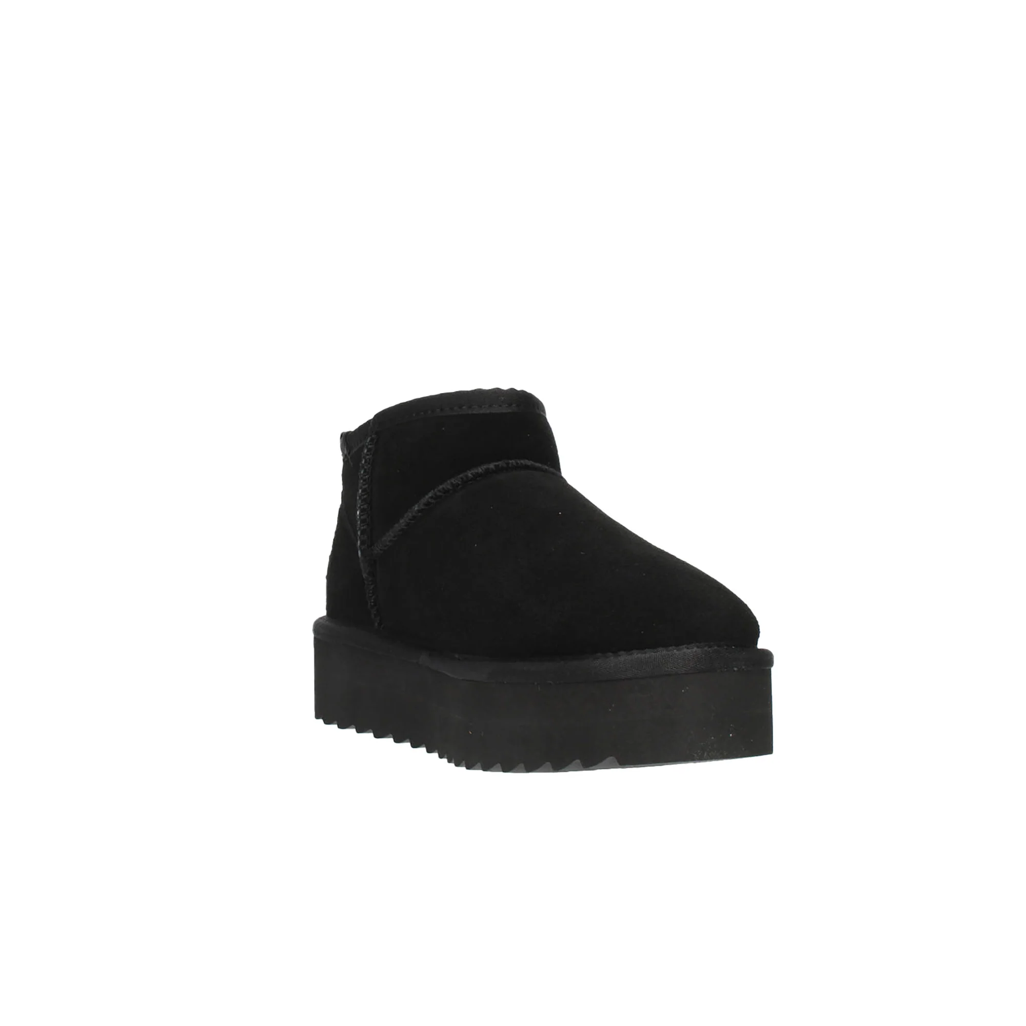 Stivaletto platform suede con fodera in lana nero - Image 4