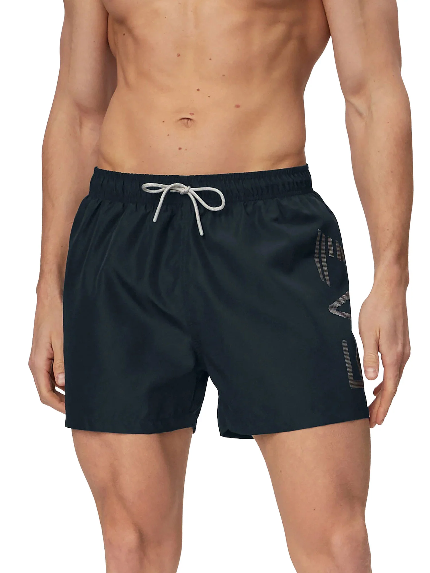 Boxer mare Swimming trunk EA7 Uomo con macro logo Nero/Argento
