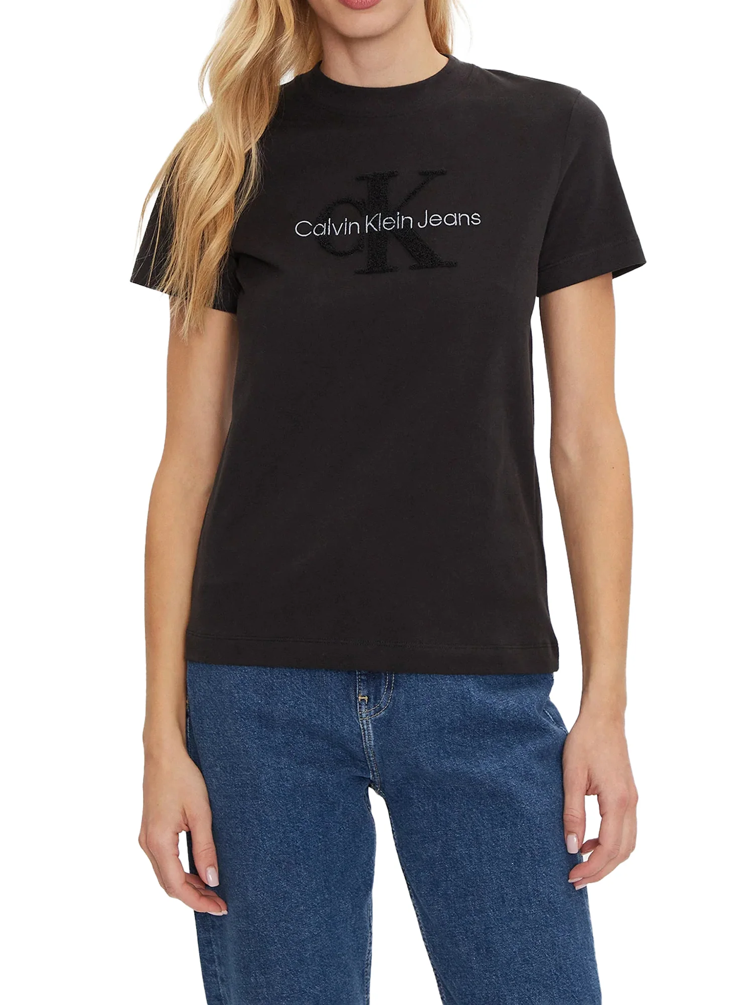 T-shirt a maniche corte Chenille nero