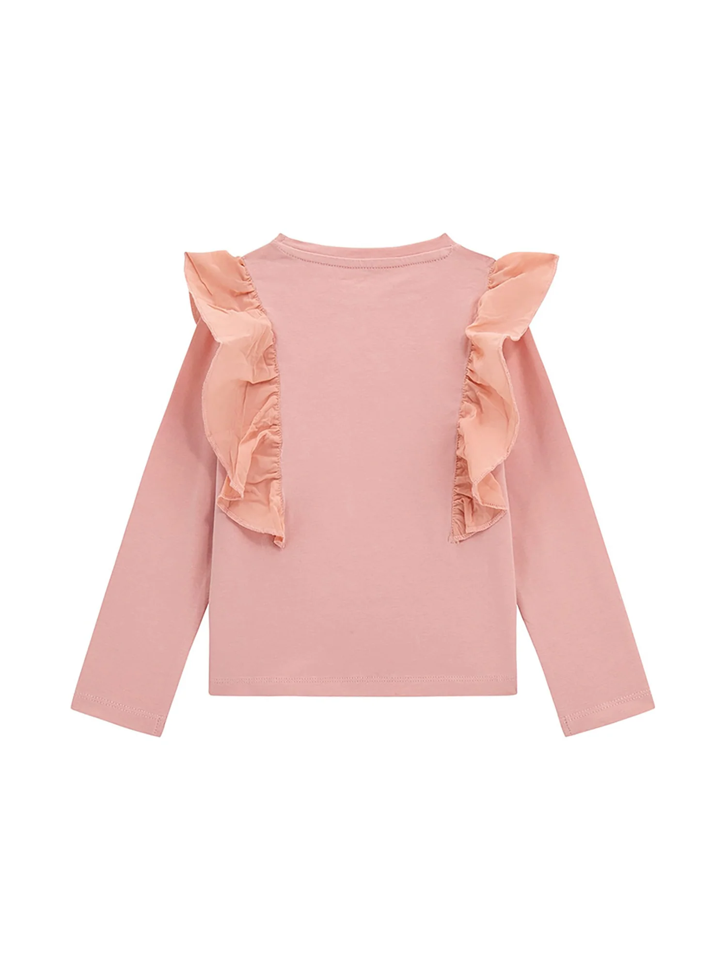 T-shirt a maniche lunghe con volant rosa - Image 2