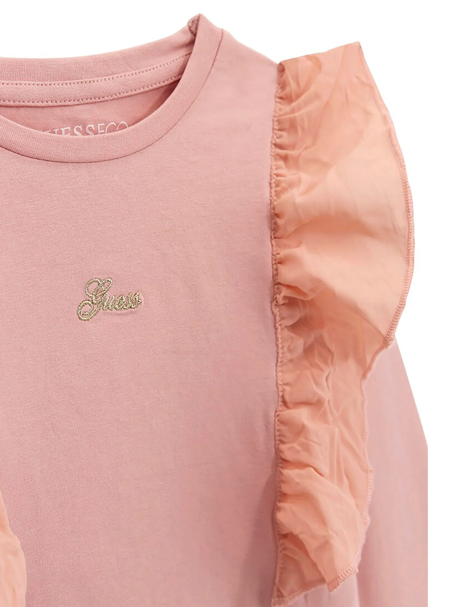 T-shirt a maniche lunghe con volant rosa - Image 3