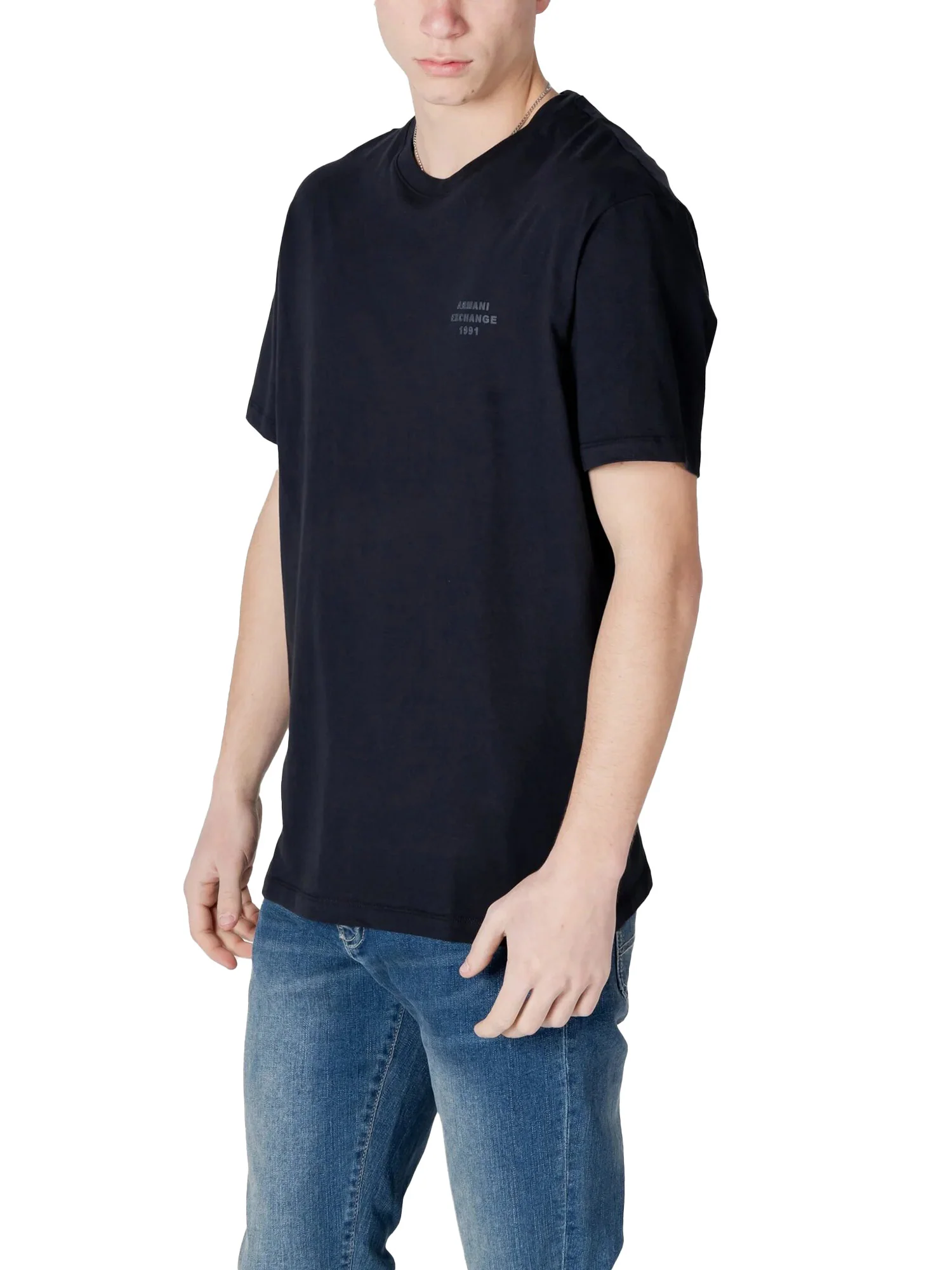 T-shirt basic logo 1991 sul petto blu - Image 2