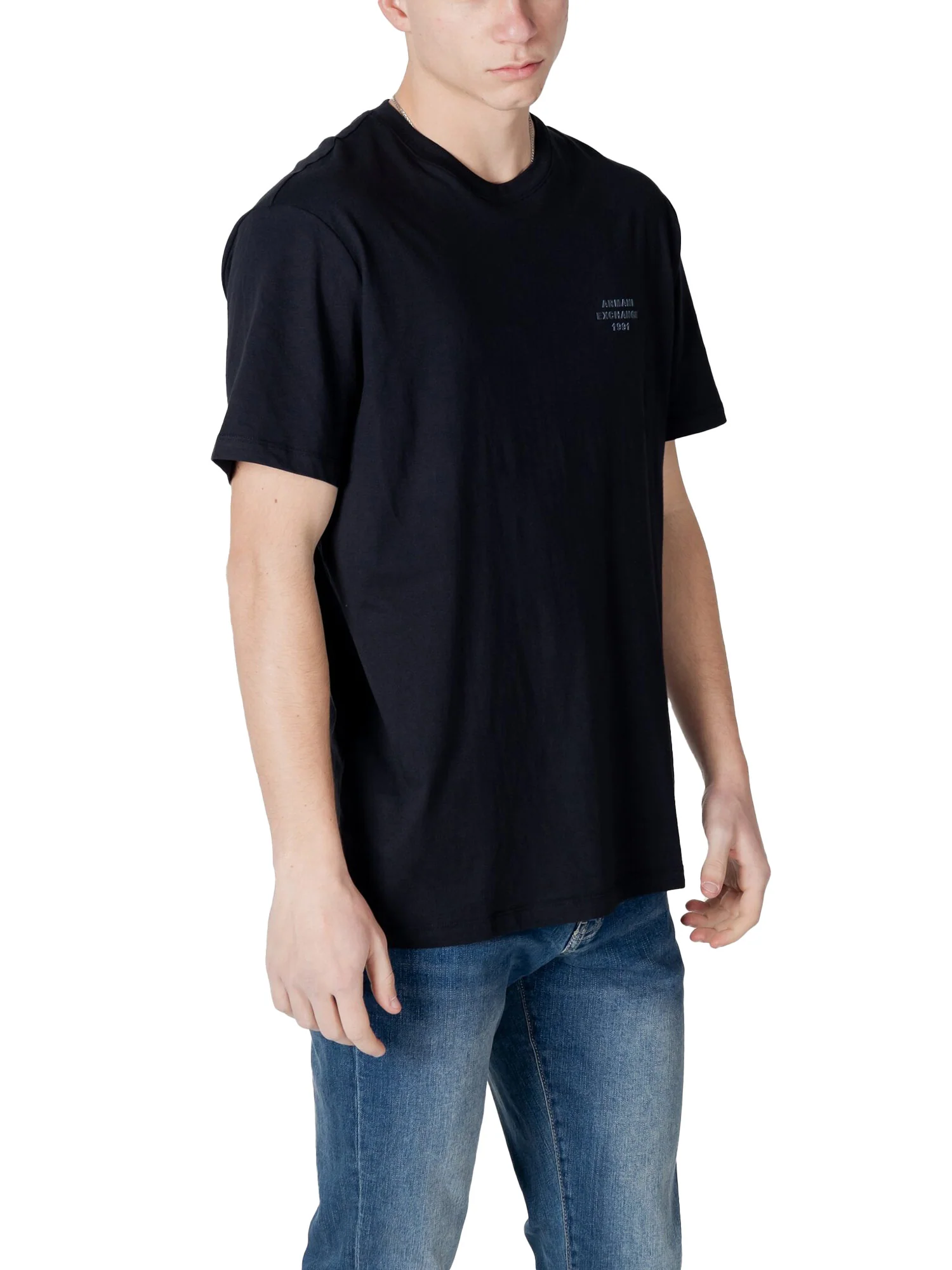 T-shirt basic logo 1991 sul petto blu - Image 3