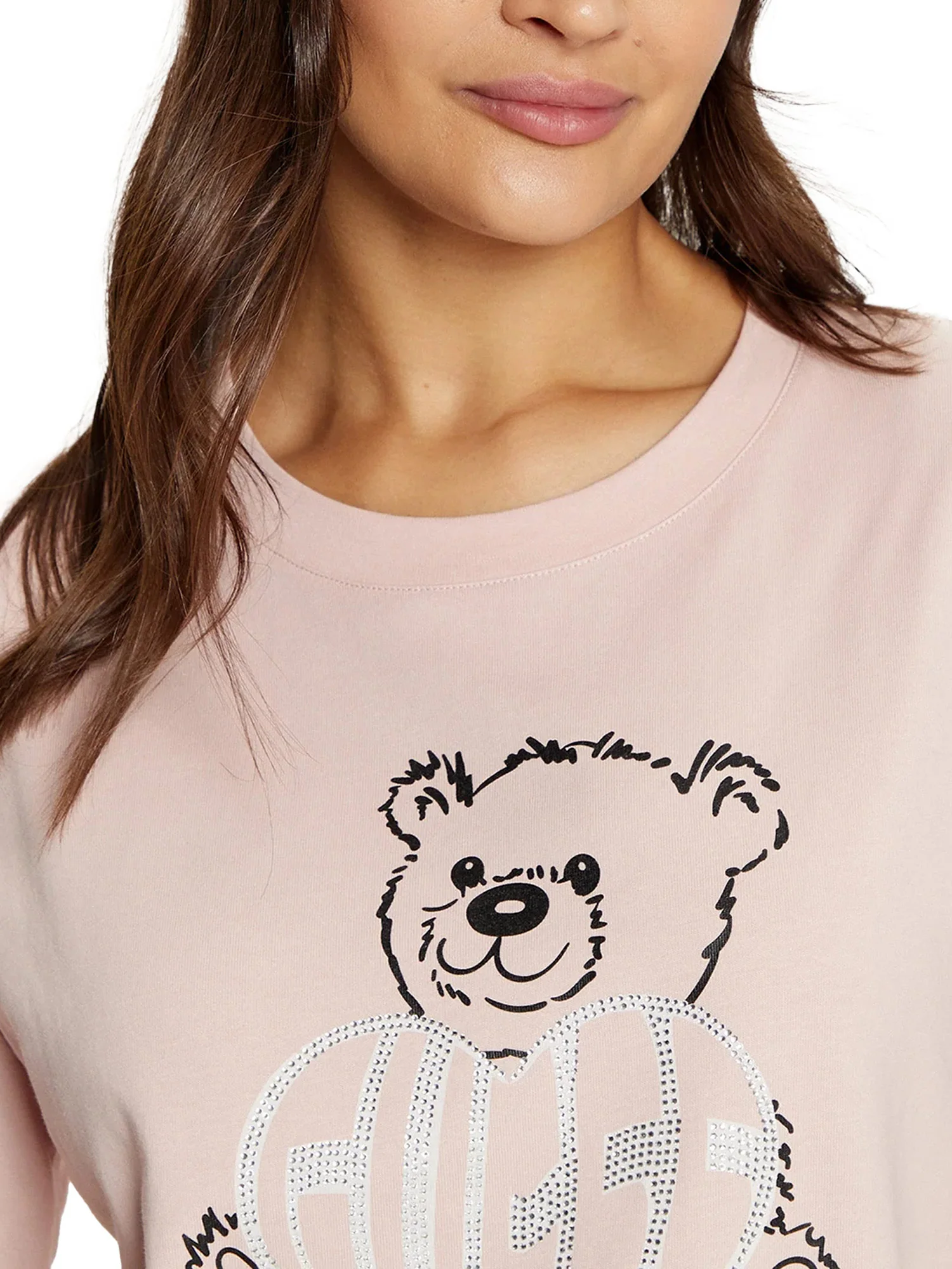T-shirt Boxy Rhinestone rosa - Image 3