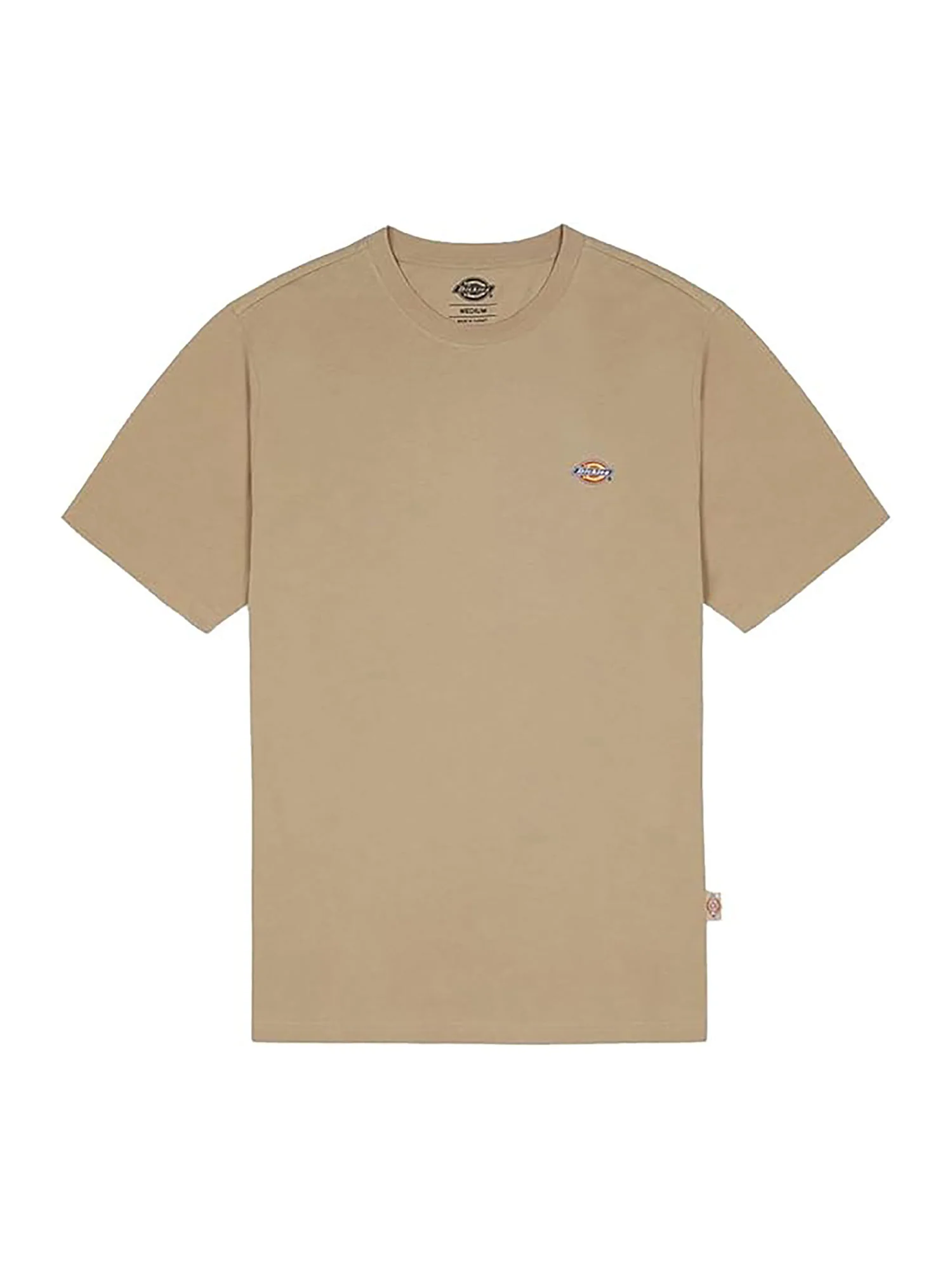 T-shirt con logo sul petto beige