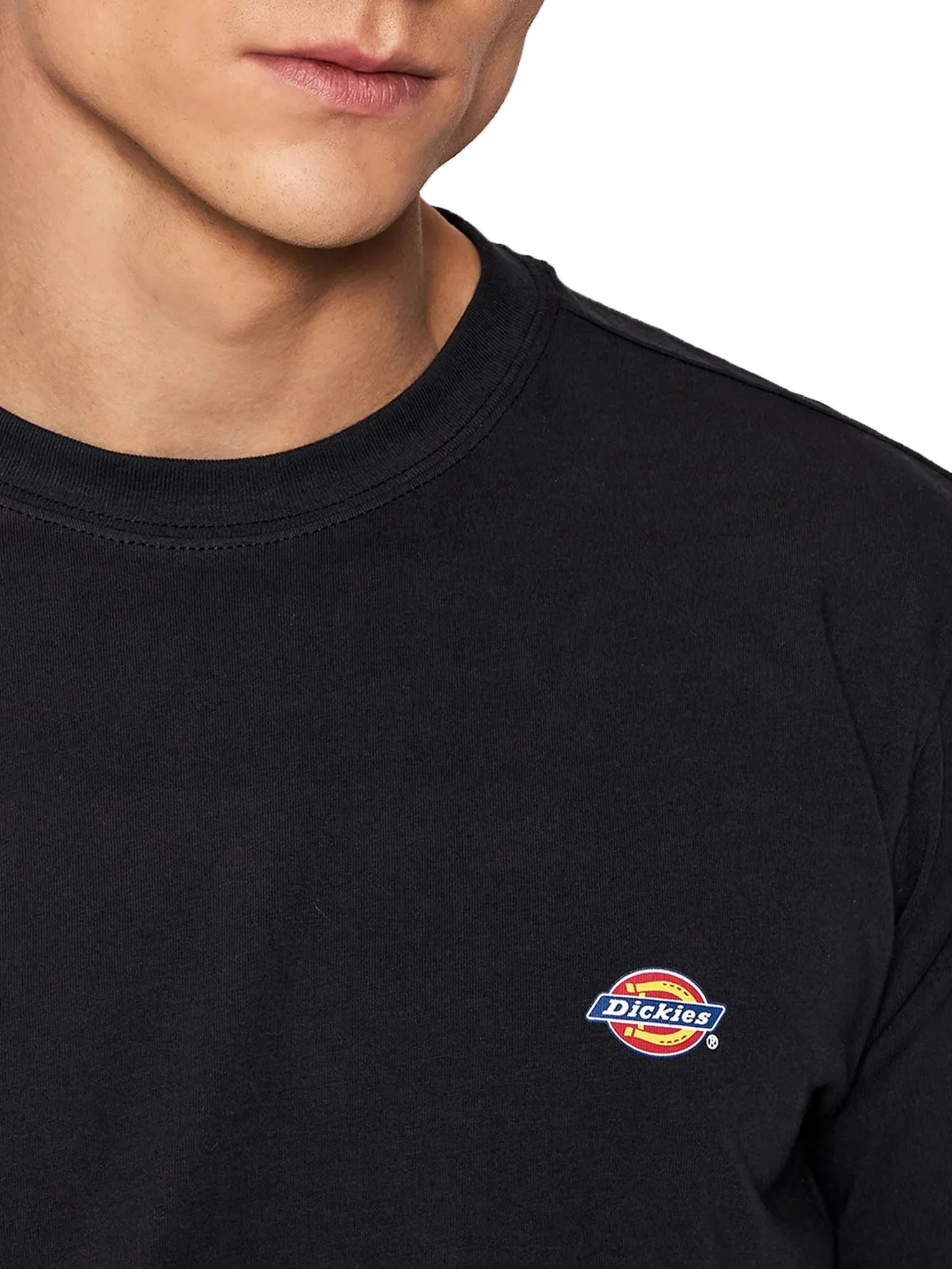 T-shirt con logo sul petto nero - Image 3