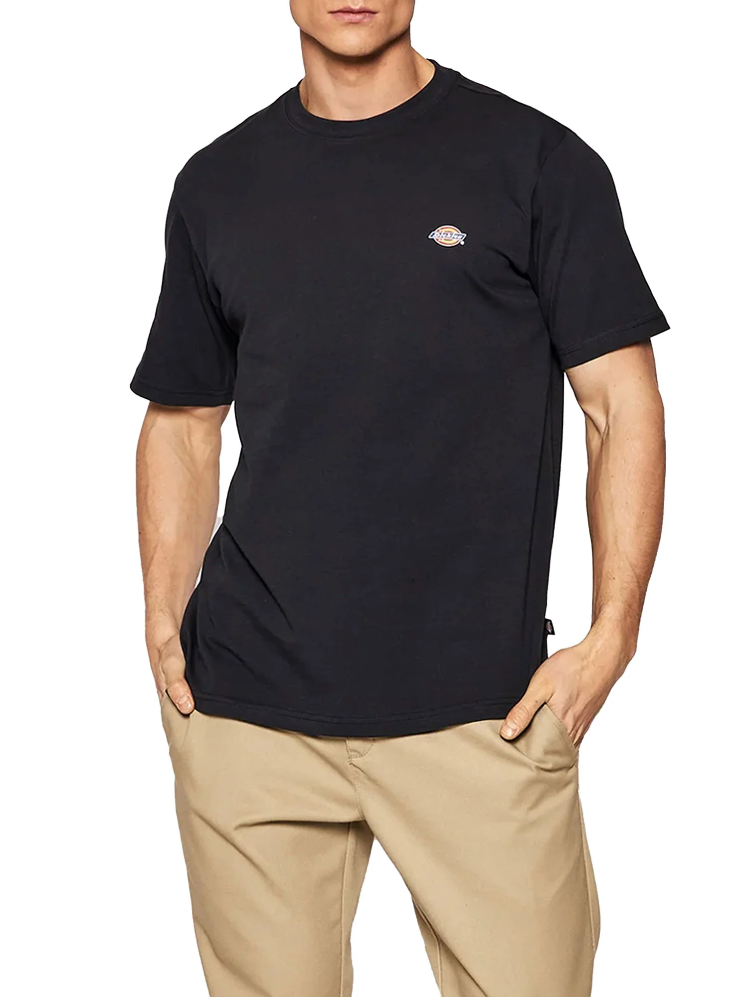 T-shirt con logo sul petto nero - Image 4