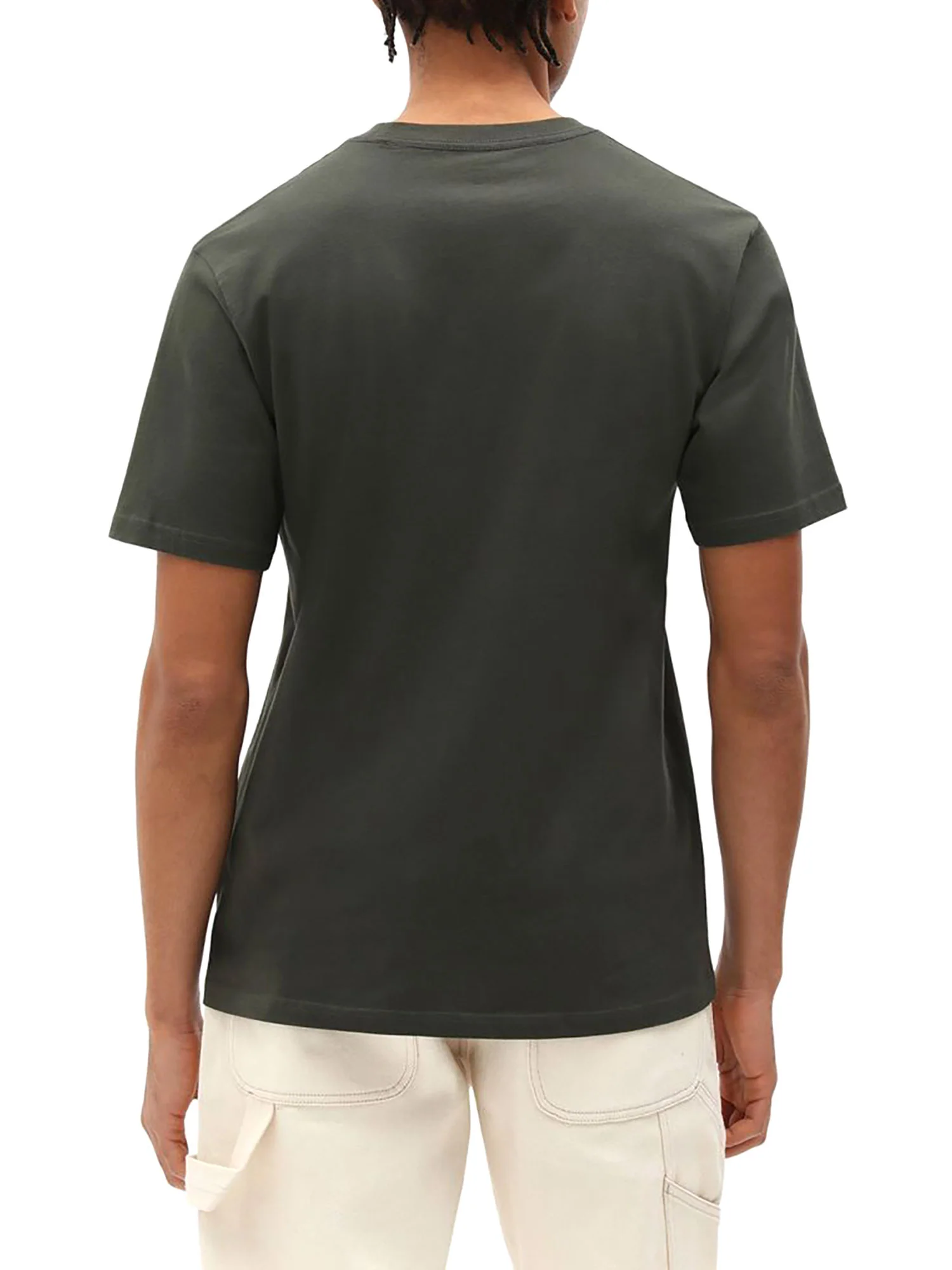 T-shirt con logo sul petto oliva - Image 2