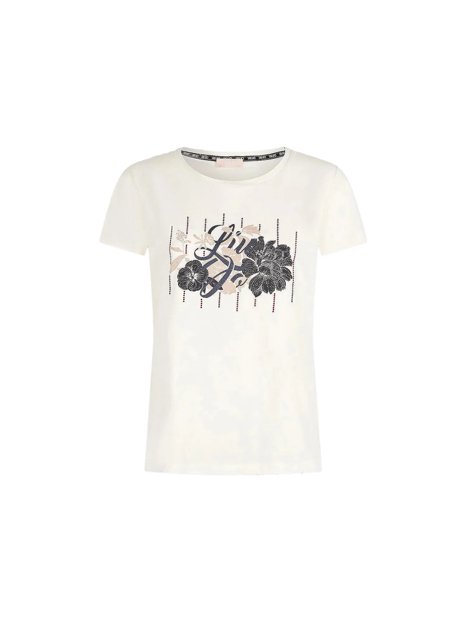 T-shirt con stampa floreale sul petto bianco - Image 4
