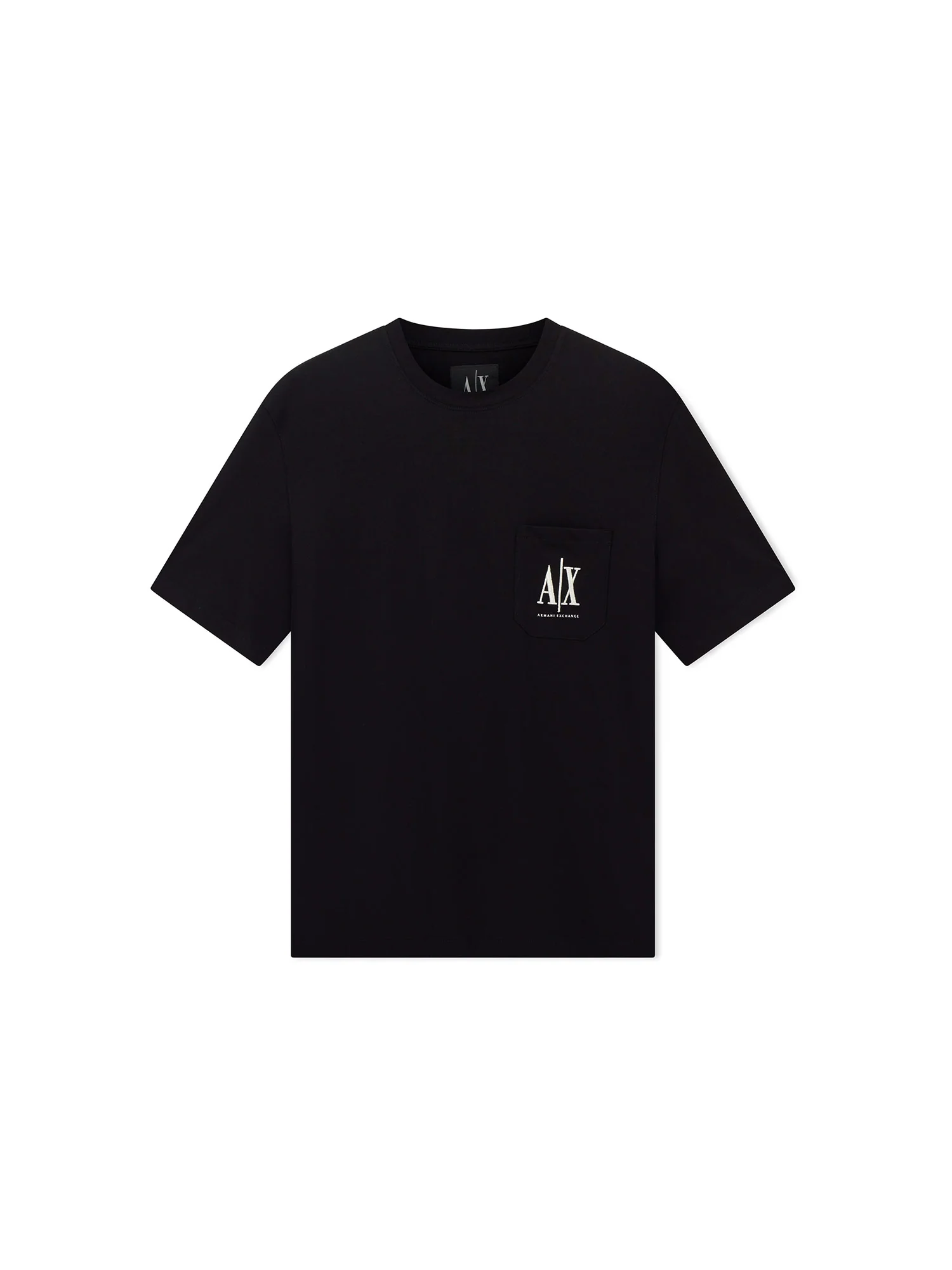 T-shirt con tasca sul petto e logo ricamato nero - Image 4