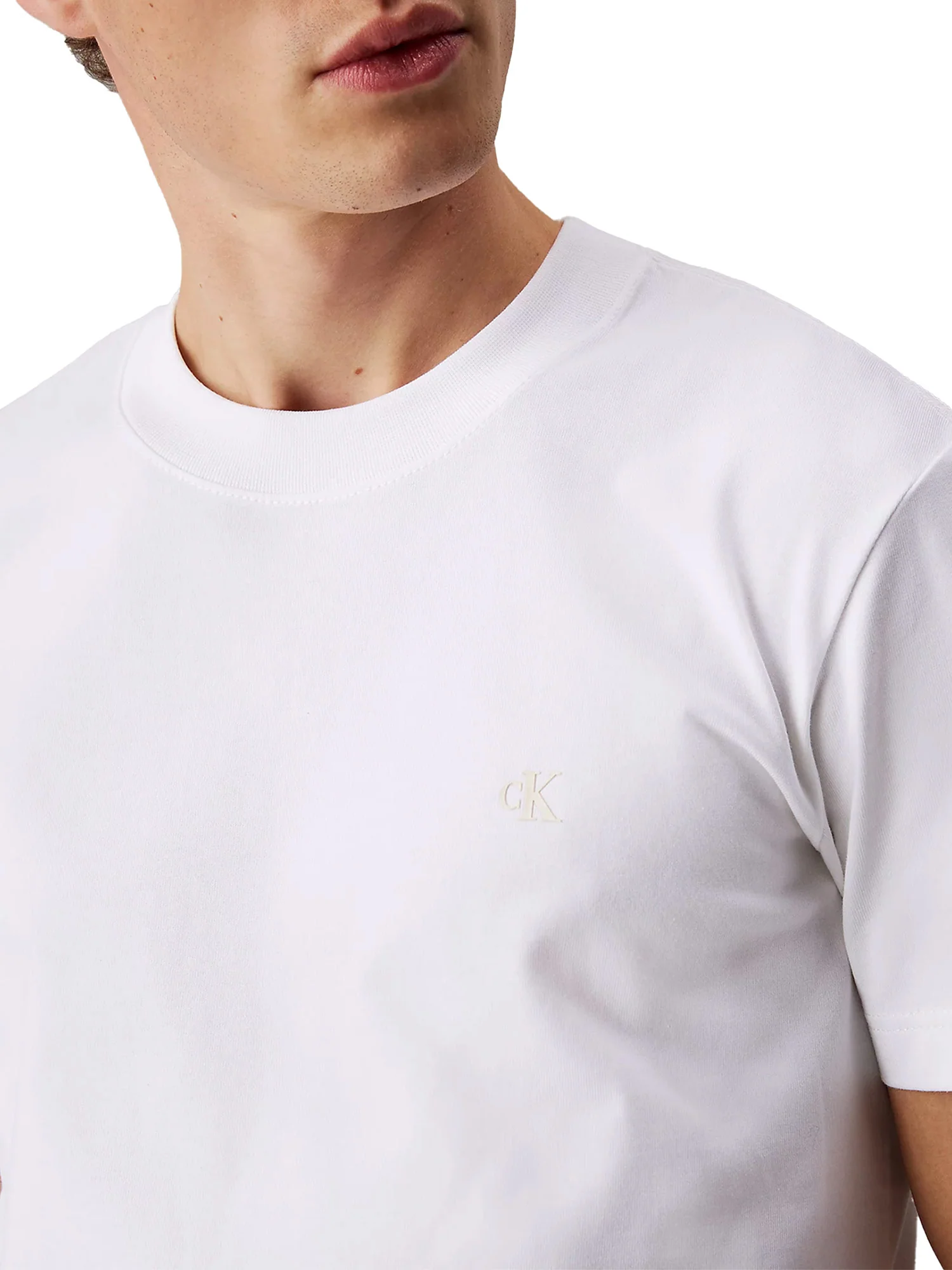 T-shirt heavy regular fit logo monogram sul petto bianco - Image 3