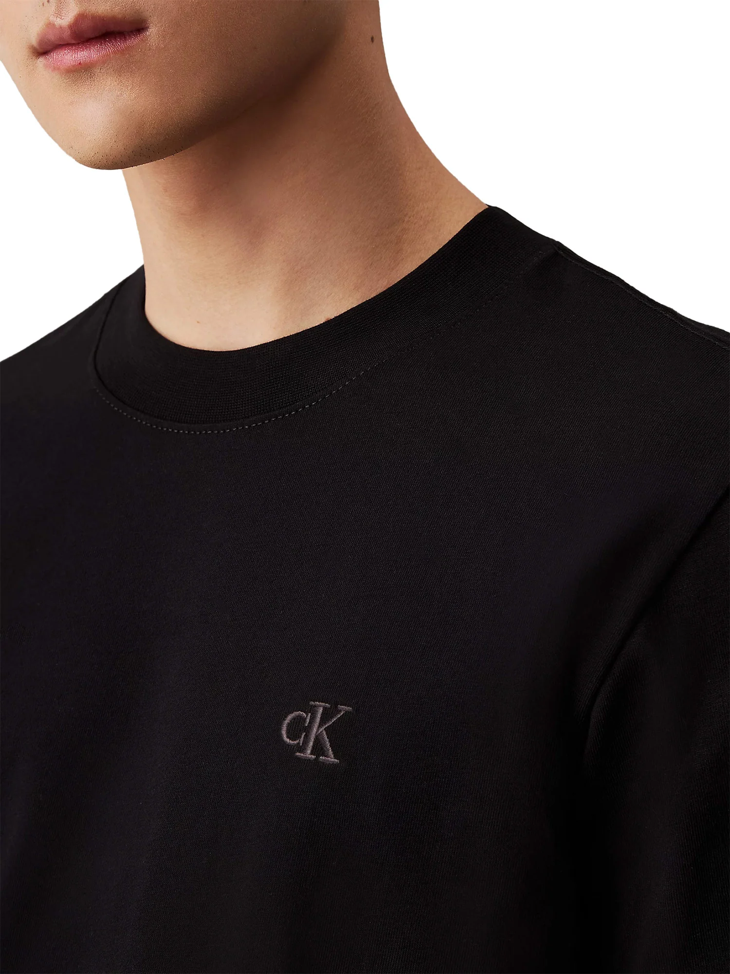 T-shirt heavy regular fit logo monogram sul petto nero - Image 3