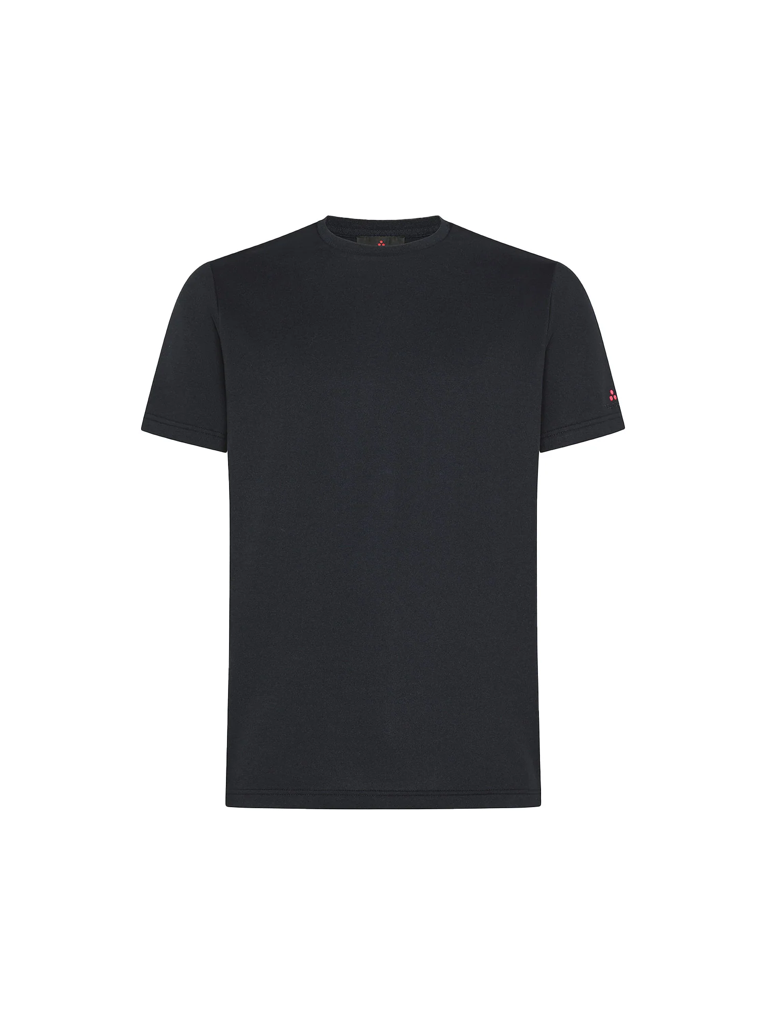 T-shirt in piquet stretch di cotone e seta blu