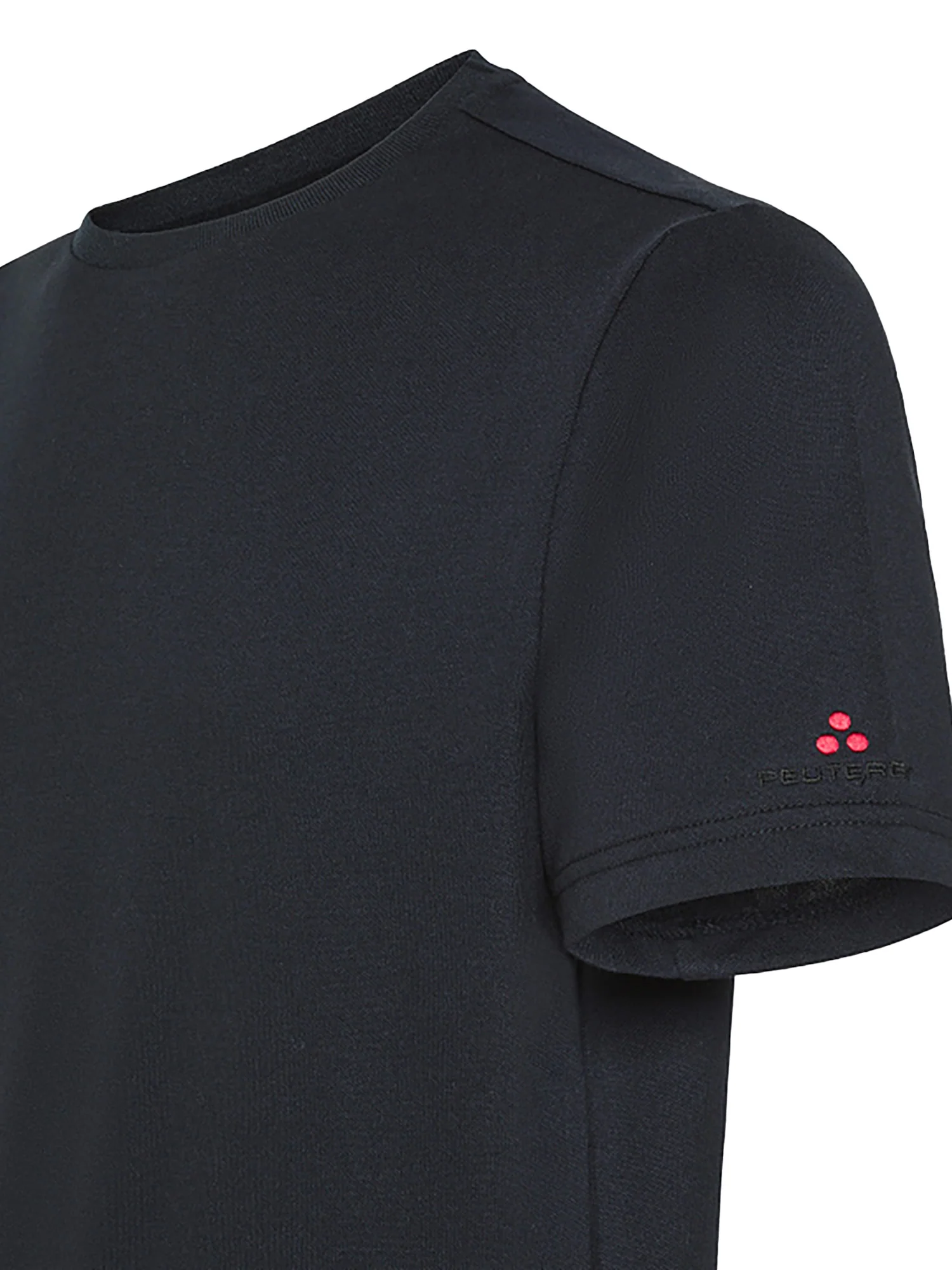 T-shirt in piquet stretch di cotone e seta blu - Image 2