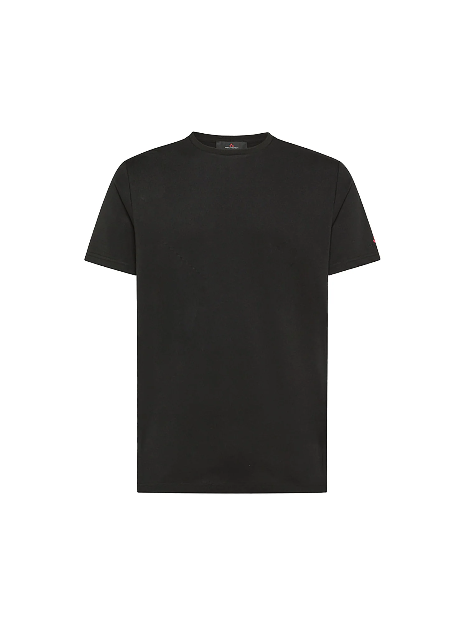 T-shirt in piquet stretch di cotone e seta nero - Image 3