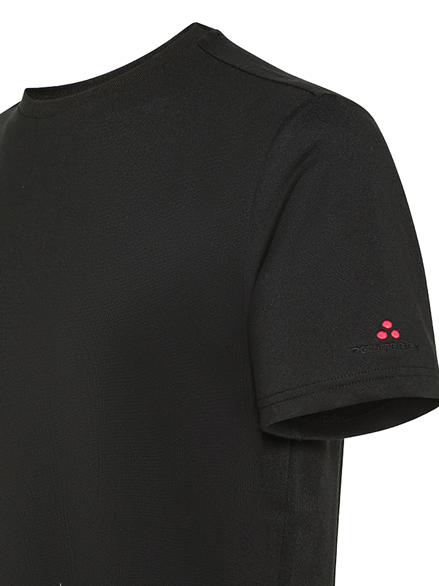 T-shirt in piquet stretch di cotone e seta nero - Image 4