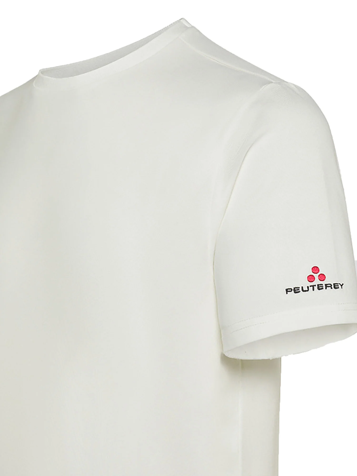 T-shirt in piquet stretch di cotone e seta panna - Image 2