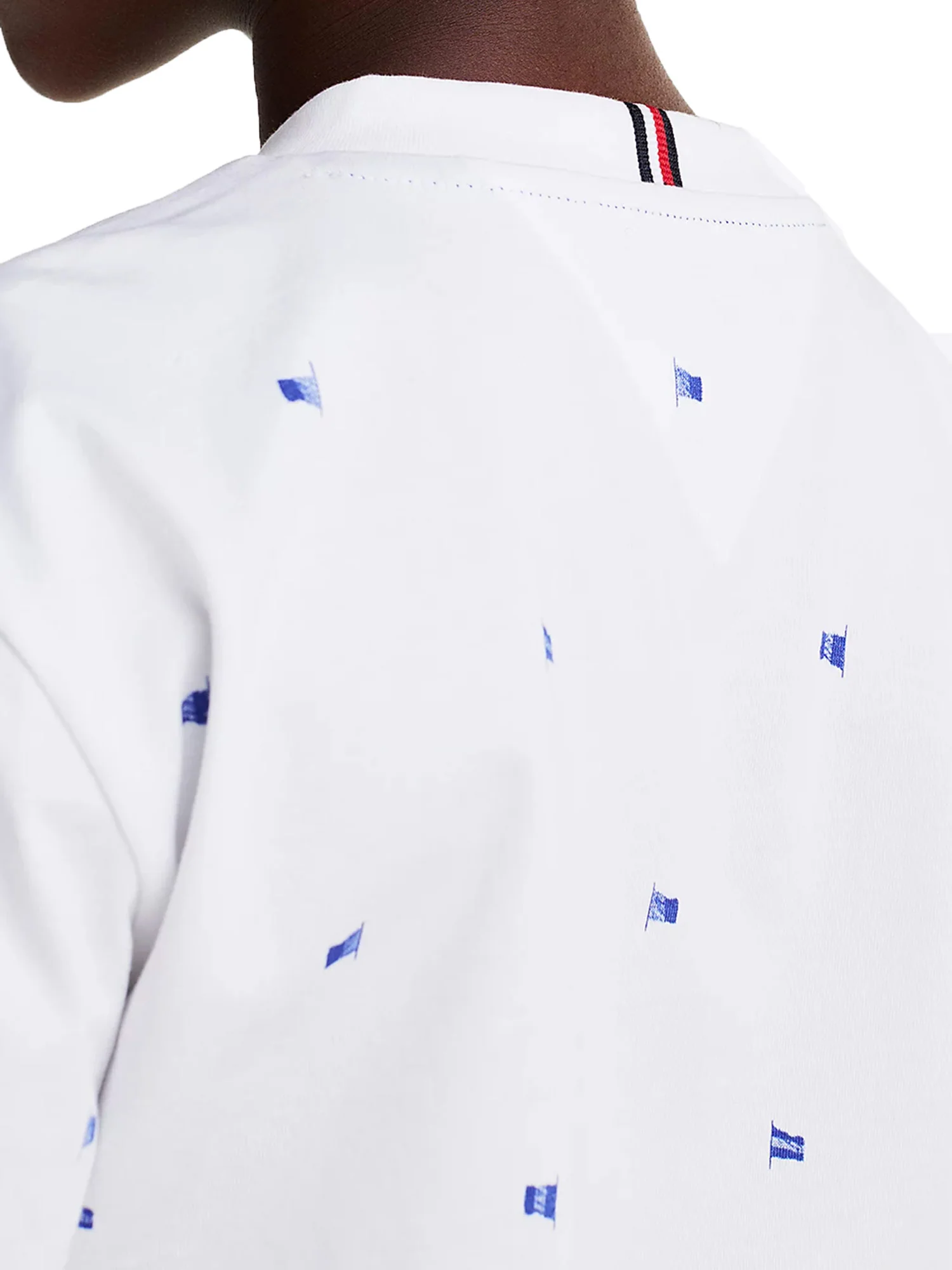 T-shirt kids con motivo bandierine allover bianco - Image 4